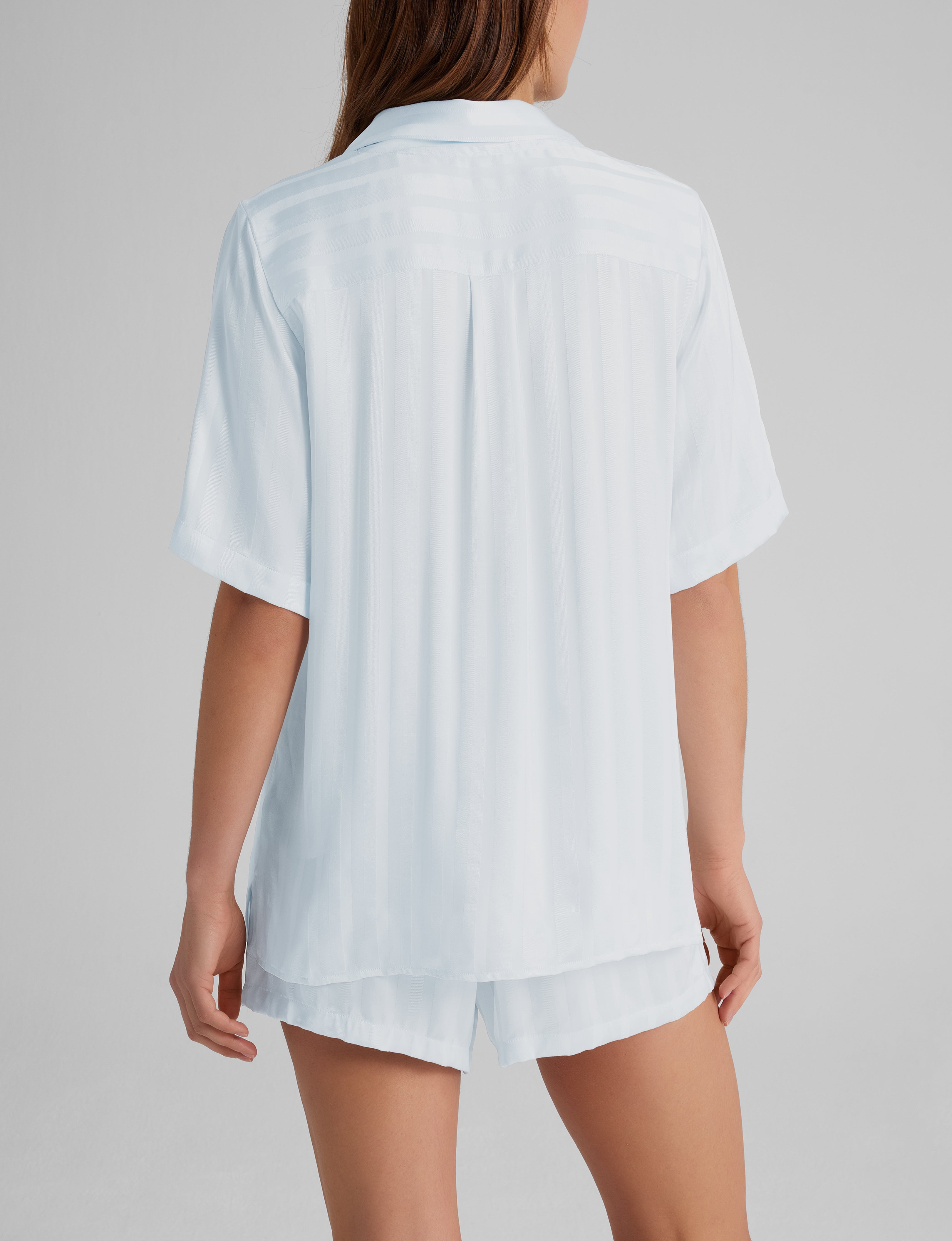 Luxury Women's Satin Jacquard Pajama Set - Soft Sleepwear Top & Shorts for Comfortable Nights | Perfect for Lounging, Sleepovers & Relaxing at Home