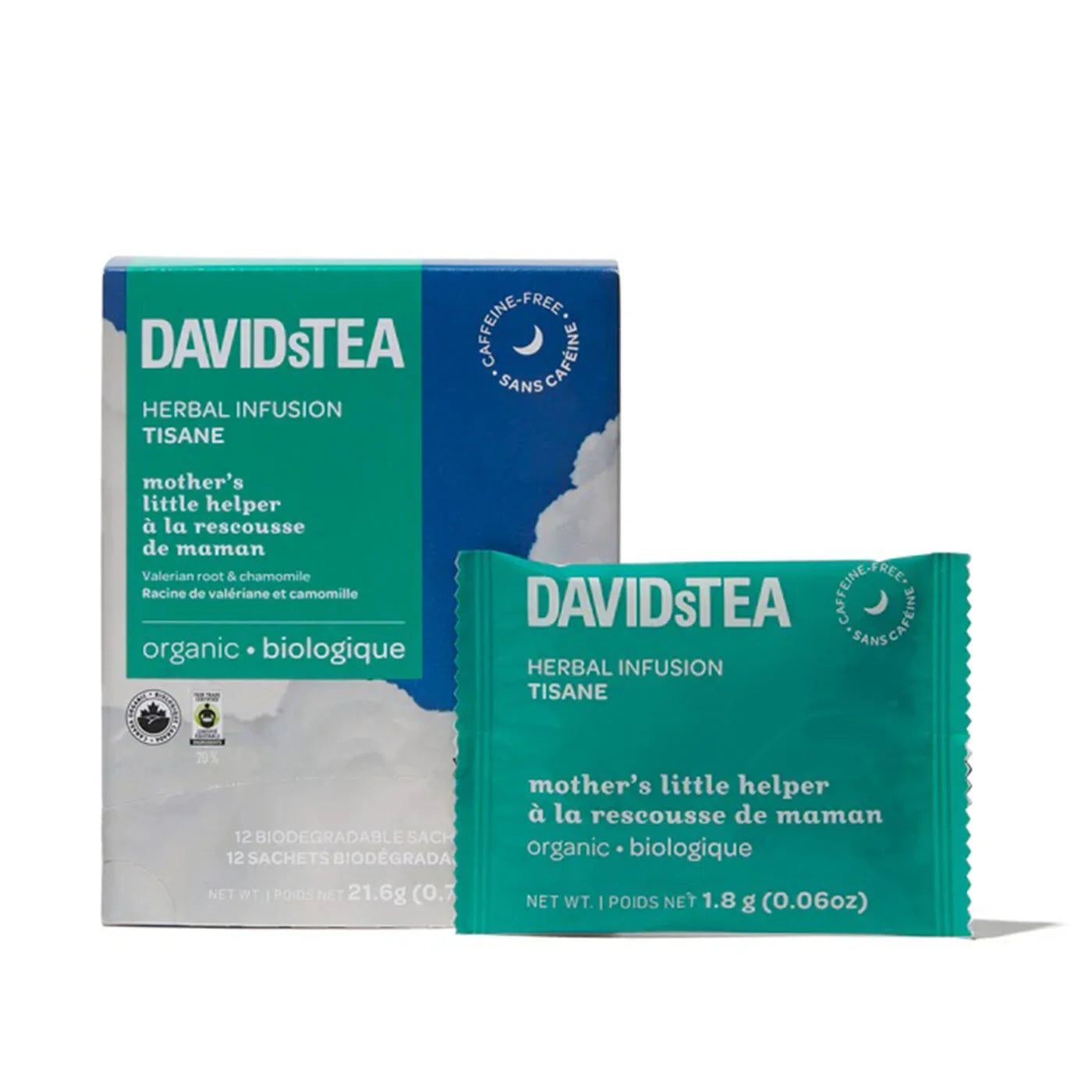 DavidsTea Mother's Little Helper Herbal Tea Bags - 12 Pack | Relaxing Chamomile Blend for Stress Relief & Better Sleep | Perfect Gift for Mother's Day & Self-Care Moments