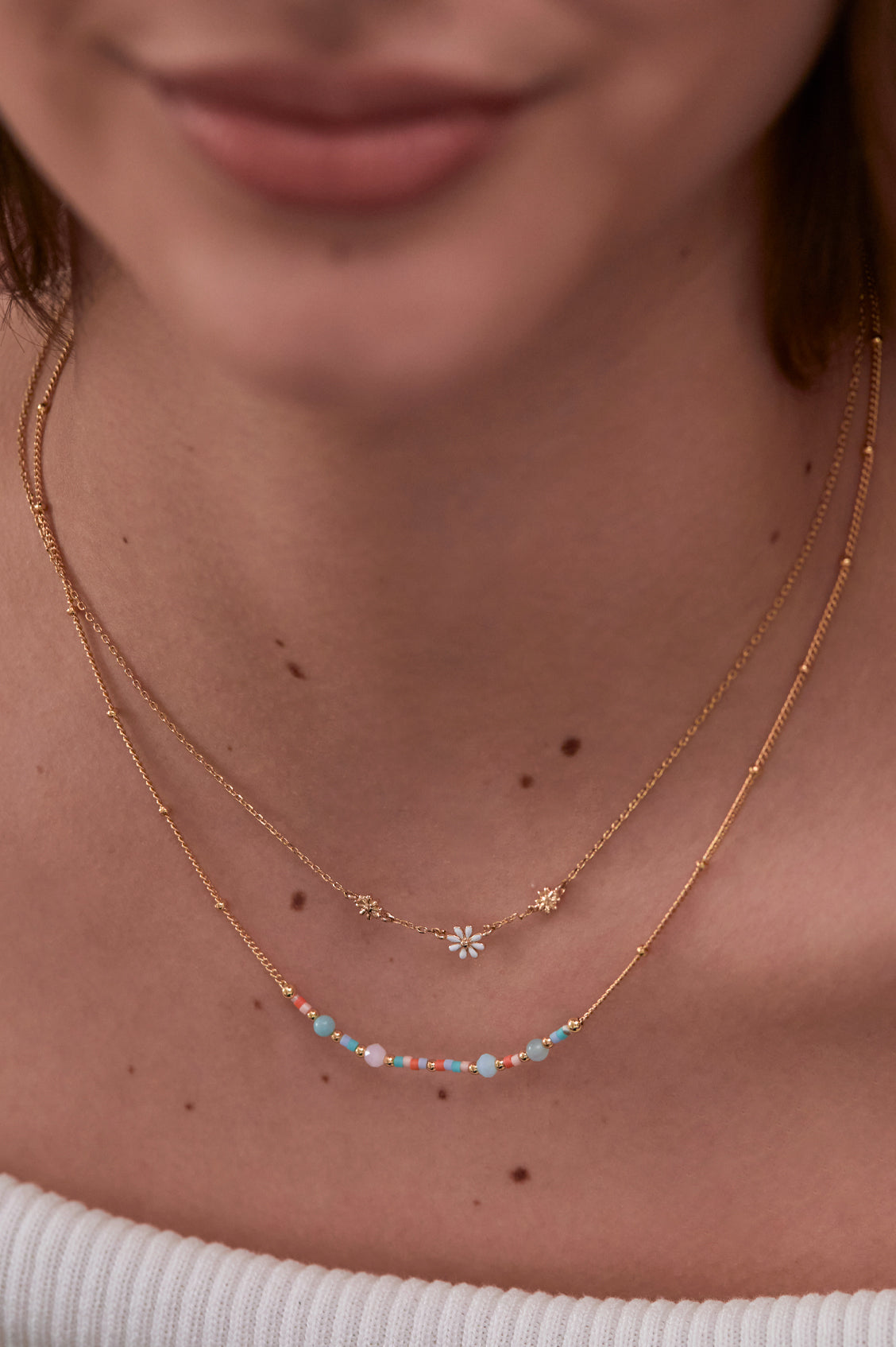 Mini Mixed Beaded Chain Necklace for Women - Dainty Layering Jewelry for Everyday Wear, Gift Giving & Boho Fashion