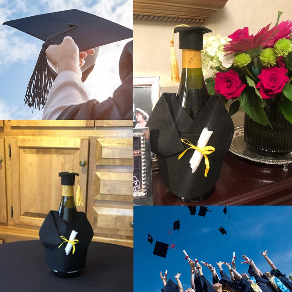 50-Pack Graduation Wine Bottle Covers & Bags Set - Elegant Wine Accessories for Graduation Party Decor, Senior Pictures & Gifts - Perfect for Graduation Celebrations, Photo Props & Party Supplies