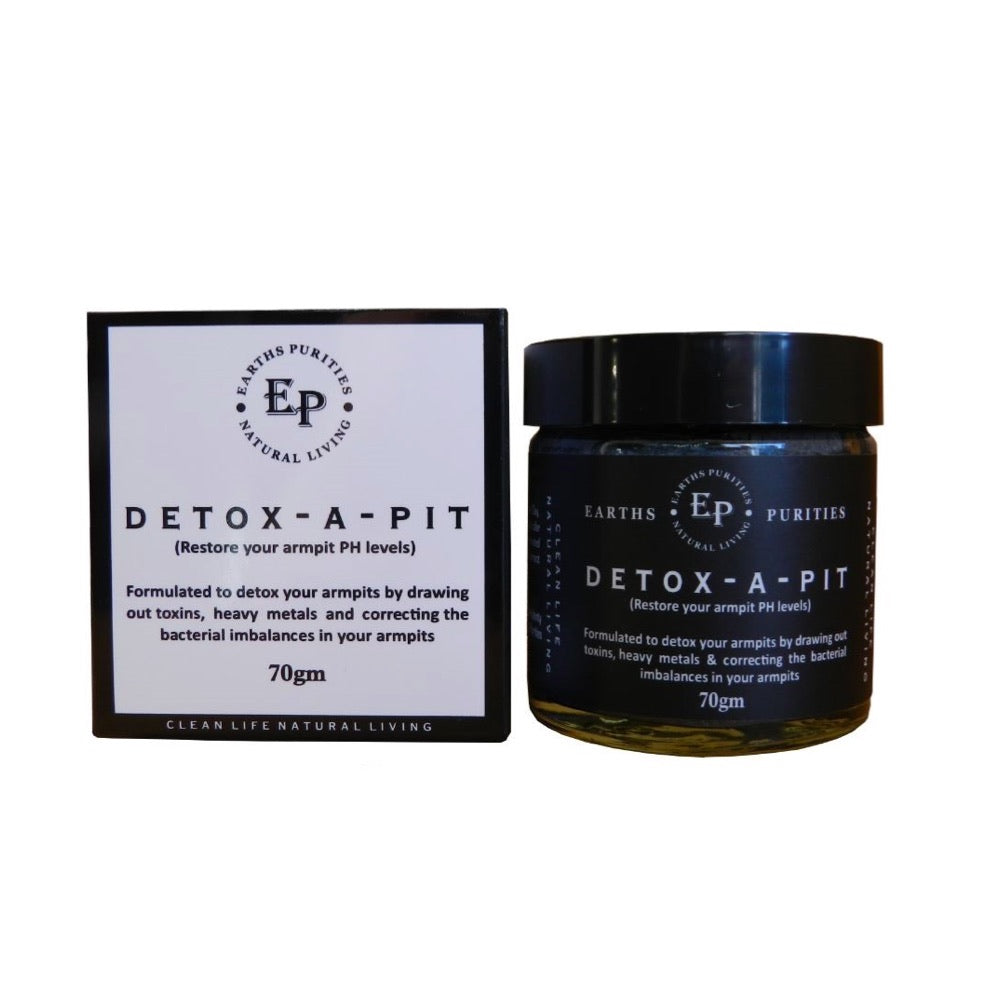 Earth's Purities Detox A Pit 70g - Natural Underarm Deodorant for Women & Men - Perfect for Gym, Yoga & Daily Freshness