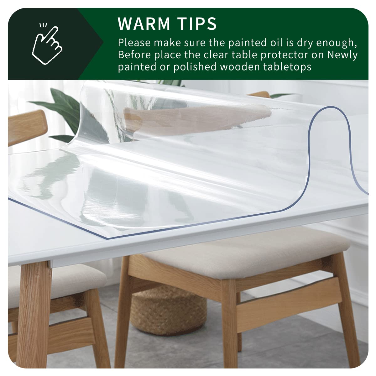 24x42 Inch Clear PVC Desk Cover Protector - 1.5mm Thick Rectangular Plastic Table Pad Mat, Waterproof & Non-Slip Vinyl Tablecloth for Coffee Table, Writing Desk, TV Stand, Makeup Vanity, Dining Table - Home & Office Organization Solution