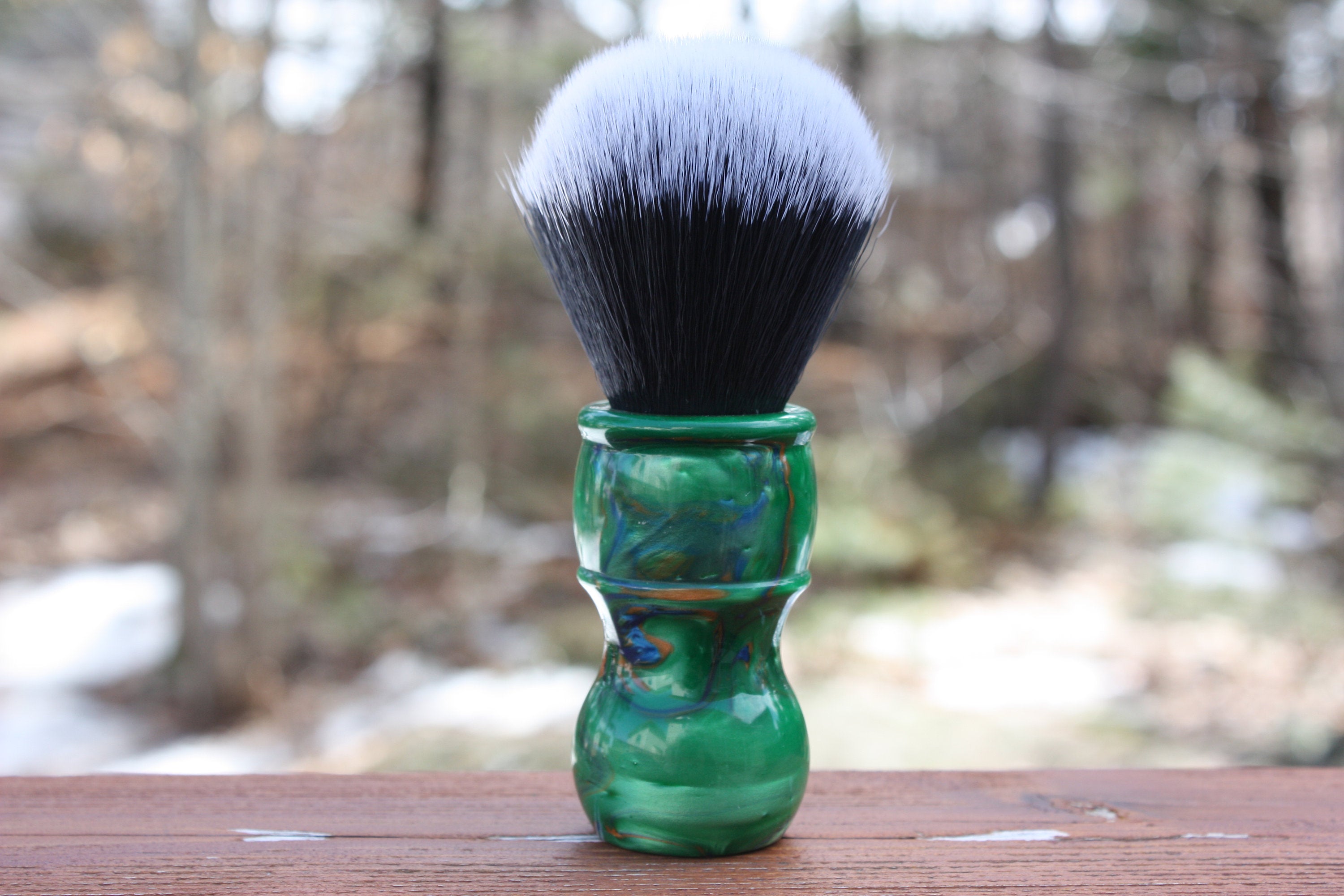 24mm Black Tuxedo Shaving Brush with Elegant Emerald Handle - Premium Badger Hair for Men's Wet Shaving & Grooming Kit - Perfect for Luxury Shaving, Gifts & Barber Shop Use