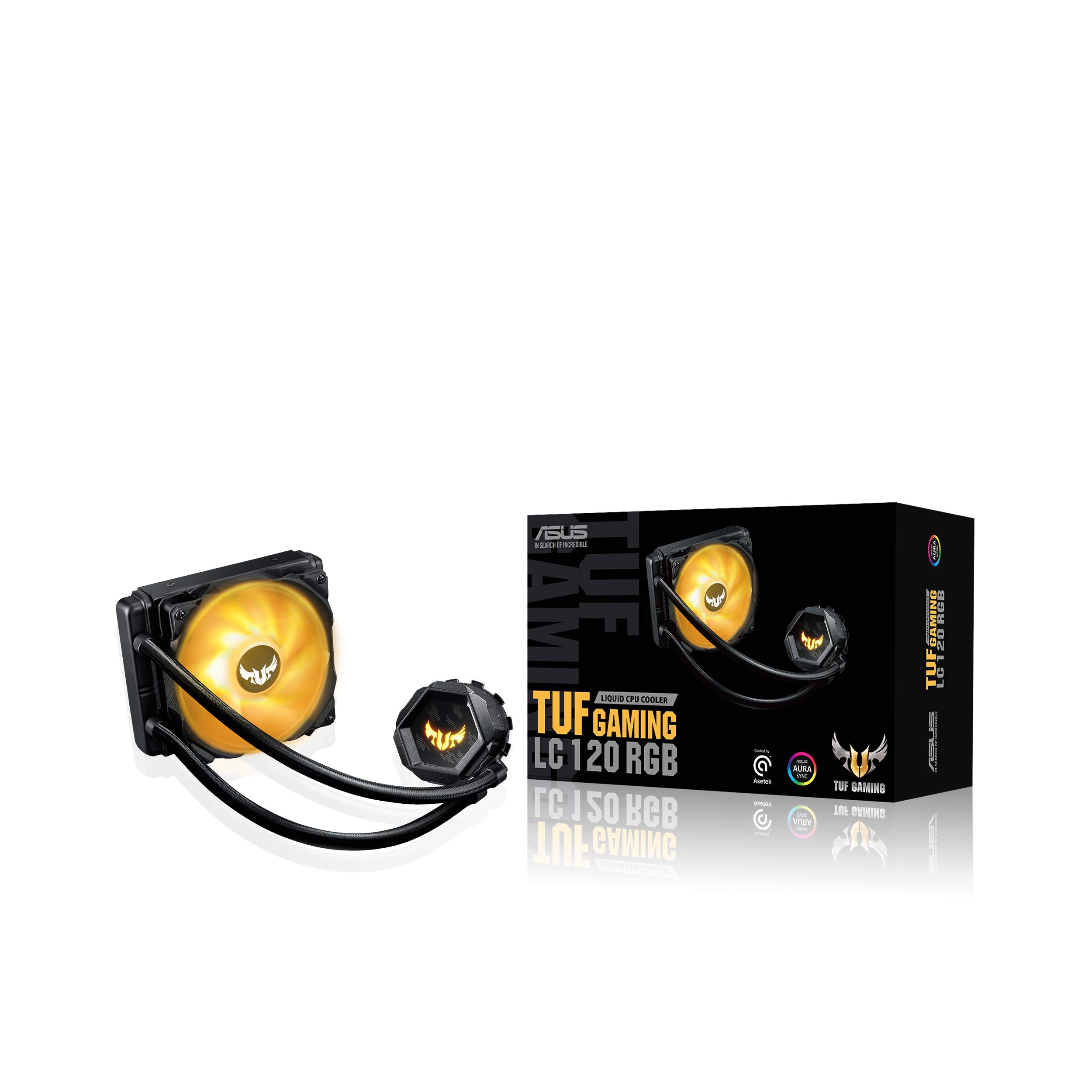 ASUS TUF Gaming LC 120 RGB AIO Liquid CPU Cooler - 120mm RGB Radiator with Aura Sync, High-Performance Cooling for Gaming PC Builds - Perfect for Overclocking and Silent Operation in Gaming Rigs and Workstations