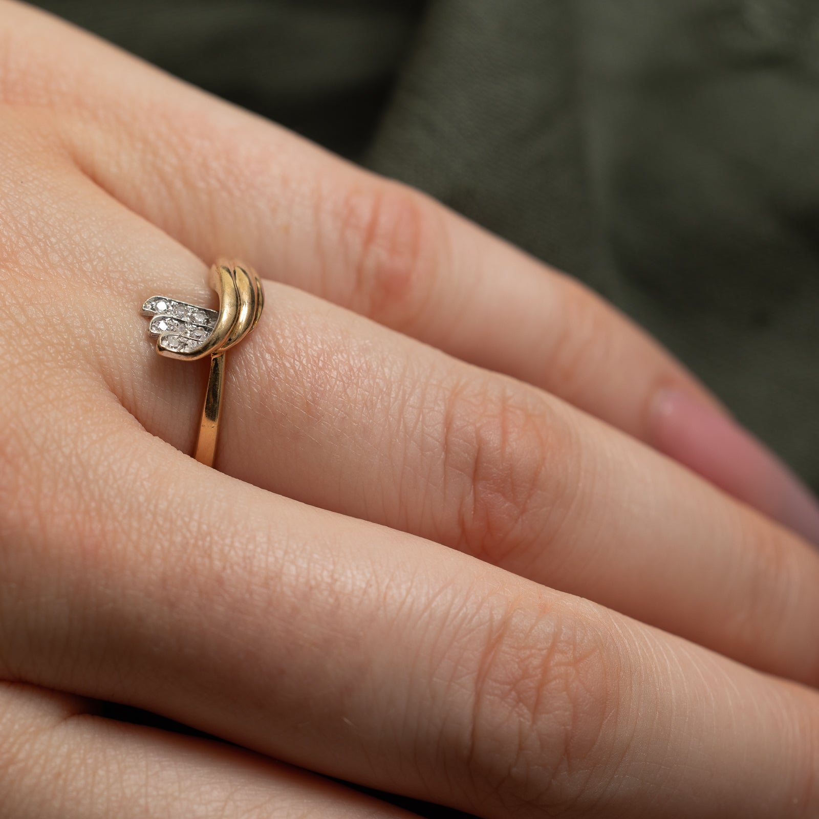 0.06ctw Diamond Cross Over Ring - Size 5.75 | Elegant Stackable Band for Women | Perfect for Weddings, Anniversaries & Everyday Wear