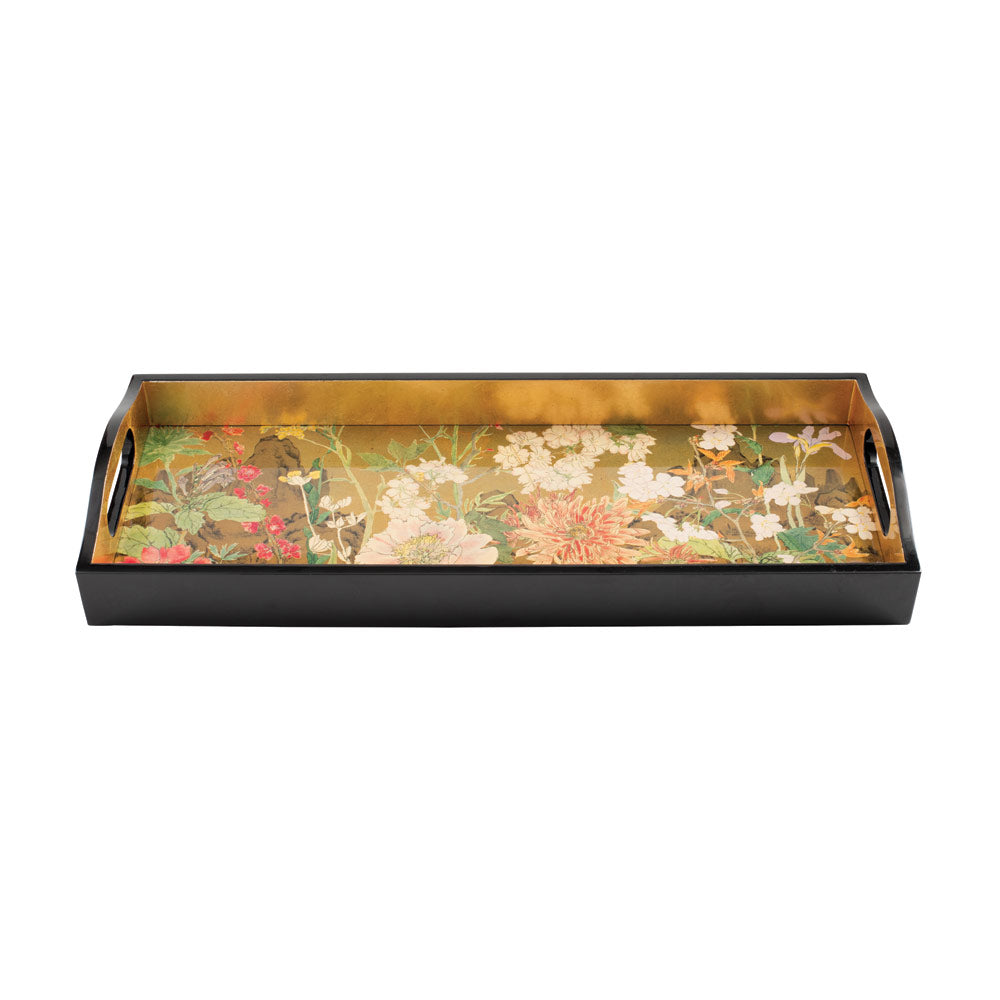 Premium Mountain Garden Lacquered Tray - Handcrafted Wooden Serving Tray for Dining, Coffee Table Decor, and Gift Giving | Perfect for Home, Office, and Wedding Decorations