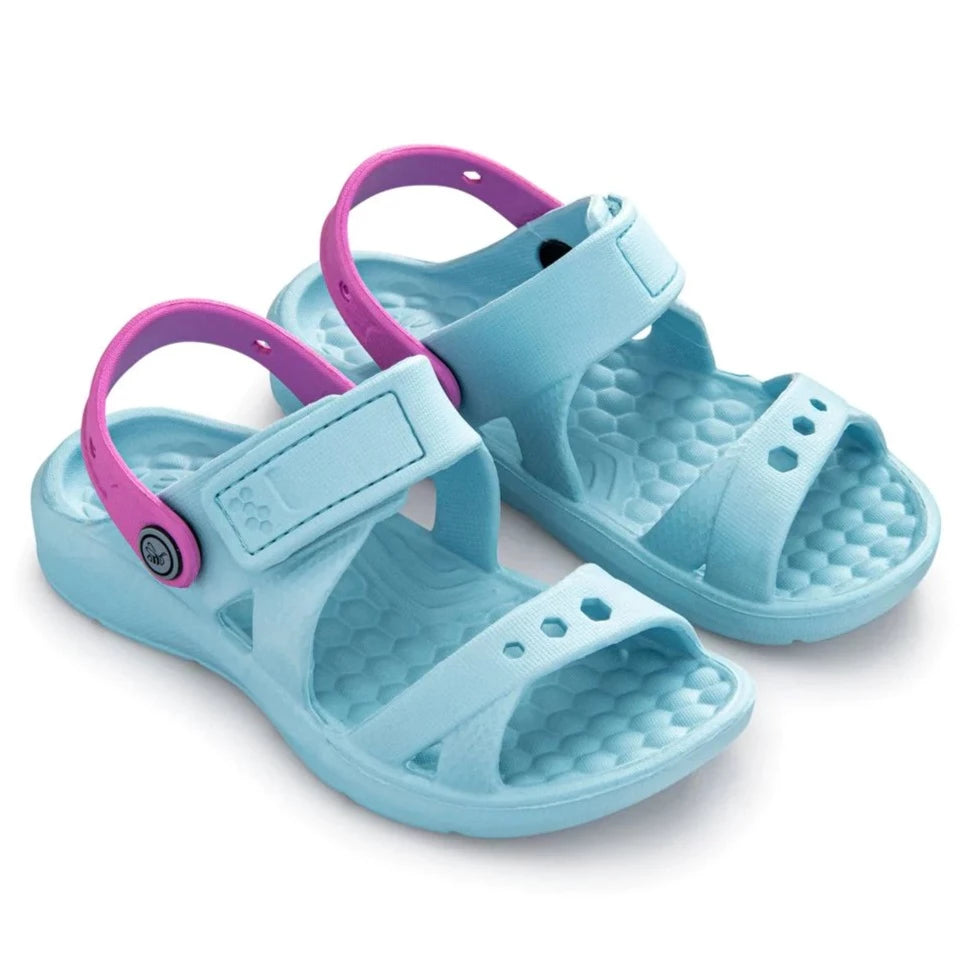 Joybees Kids' Adventure Sandals - Sky Blue & Orchid Color - Lightweight & Durable for Outdoor Play, Beach, Park & Summer Activities