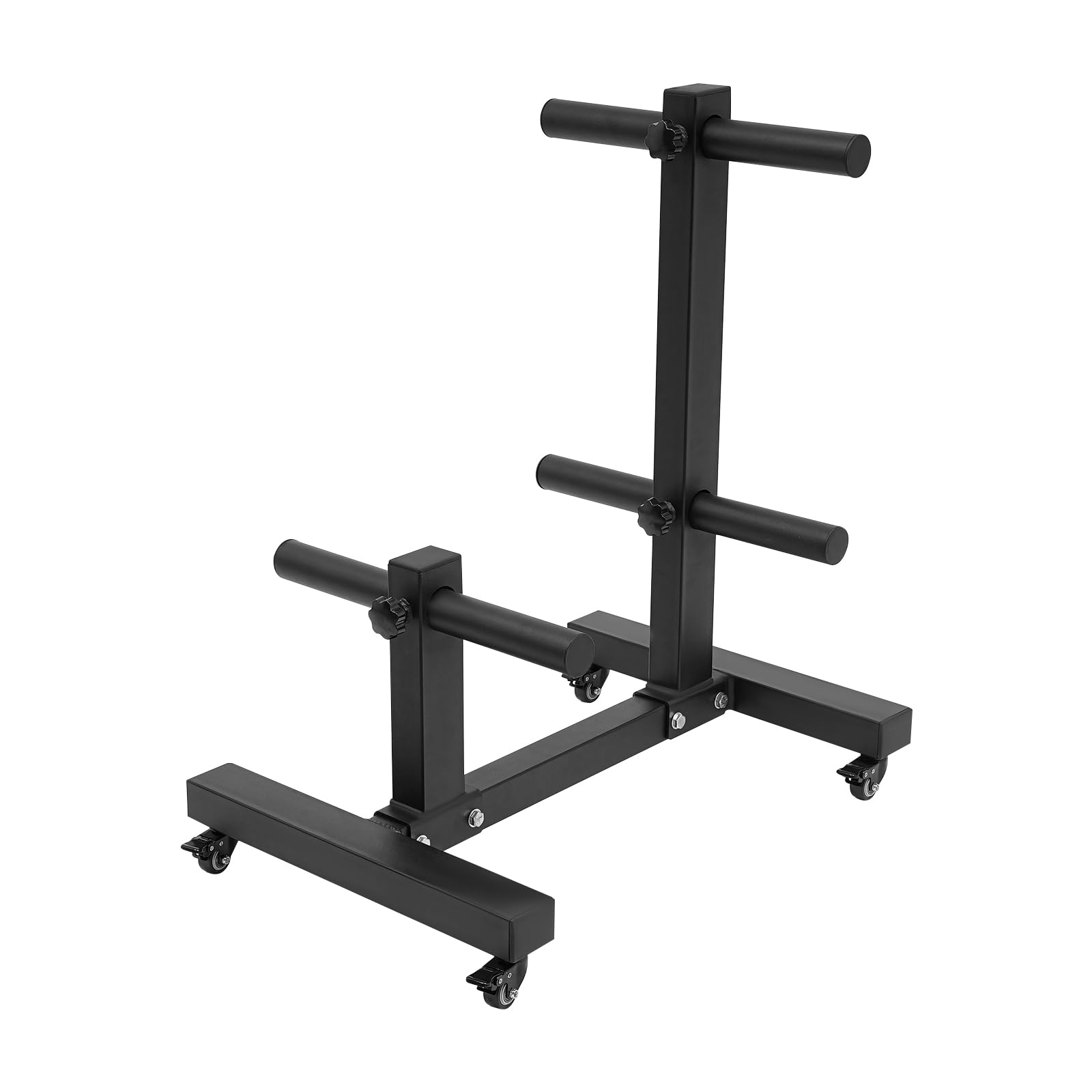 Olympic Weight Plate Rack Tree - Heavy Duty Portable Weight Storage Organizer with Locking Wheels for Bumper Plates (1102.3 lbs Capacity) - Perfect for Home Gym, CrossFit Training & Commercial Fitness Centers