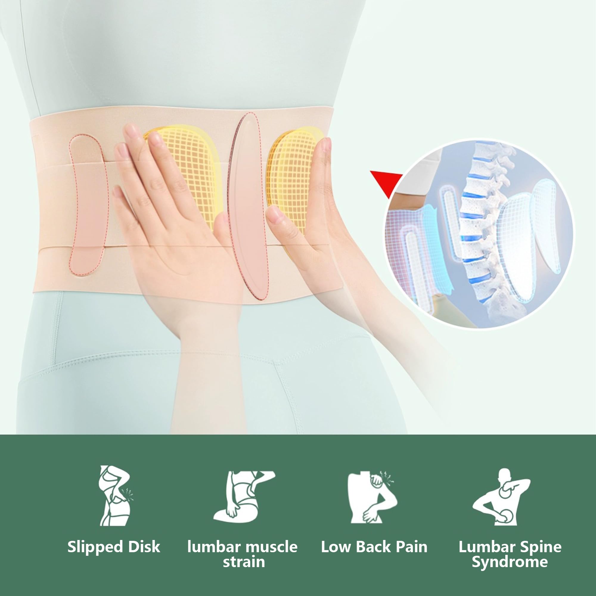 Women's Lower Back Brace for Pain Relief - Adjustable Lumbar Support with Skin-Friendly Material - Helps Herniated Disc, Sciatica & Scoliosis - Perfect for Office Work, Driving & Postpartum Recovery