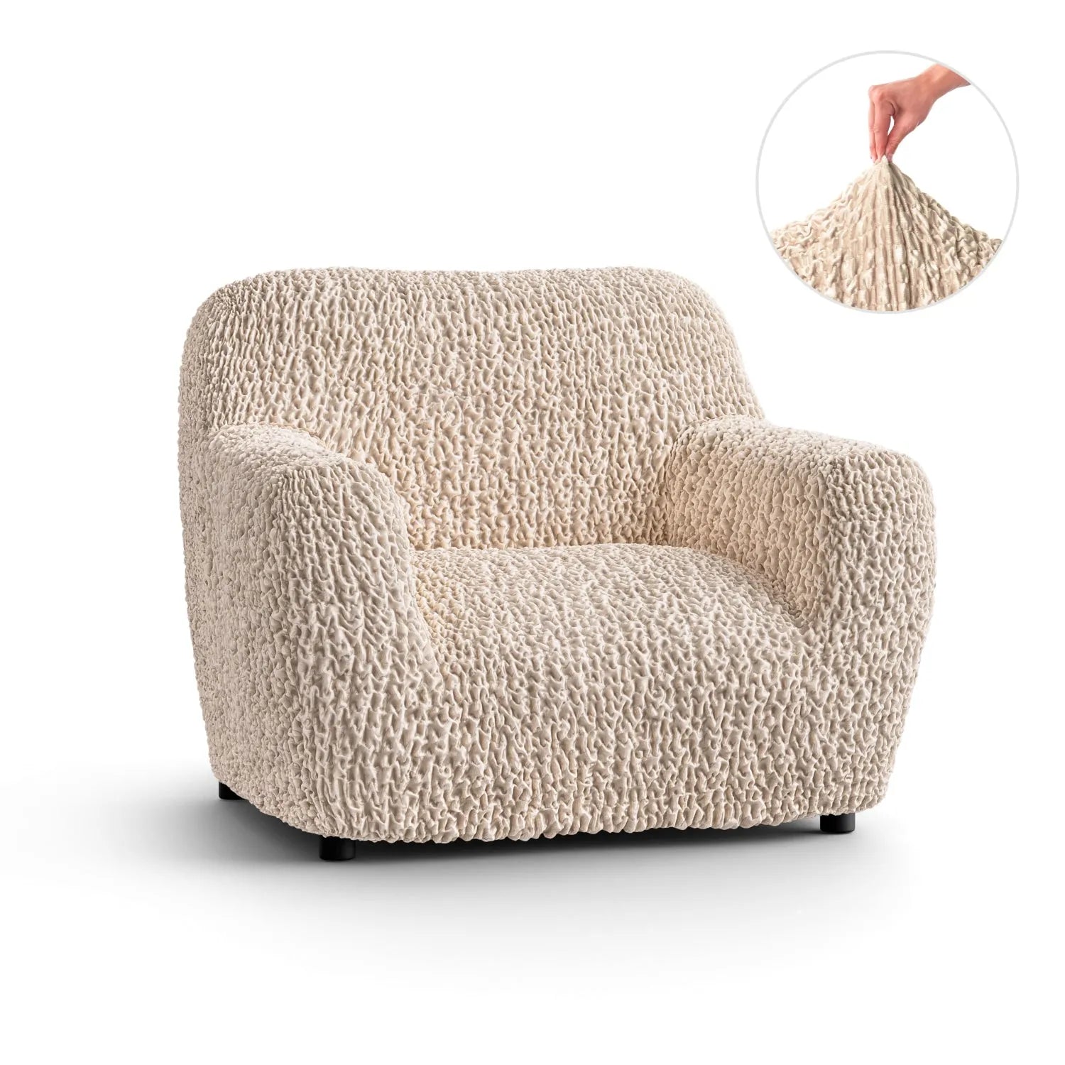 Goffrato Velvet Armchair Slipcover - Soft Stretch Furniture Protector for Living Room, Bedroom & Office - Easy Washable Chair Cover for Home Decor