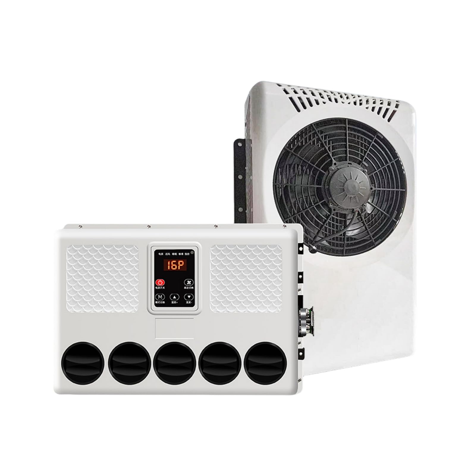 12V Split Type Truck Parking Air Conditioner - 9000BTU DC Cooling System for Trucks, RVs, Trailers, Vans, Campers & Buses | Universal 12V Vehicle AC Unit (Model 1) - Perfect for Long-Haul Driving & Off-Grid Camping Comfort