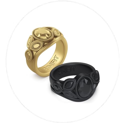 Pack E - 2 Rings Oval - Black & Gold