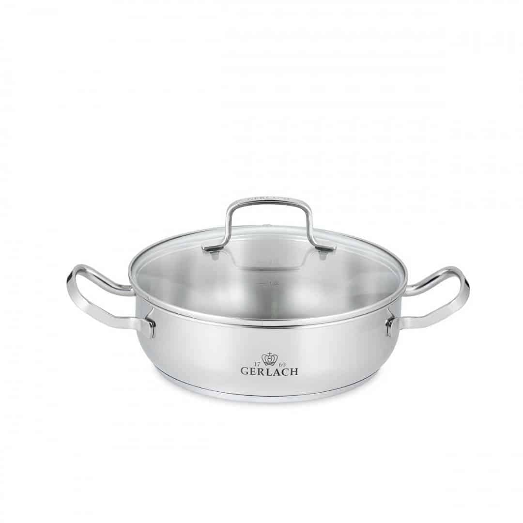 Stainless Steel Pot with Lid - 24cm, 7L Capacity - Silver Color - Perfect for Cooking, Boiling & Stewing - Ideal for Home Kitchen & Camping Use