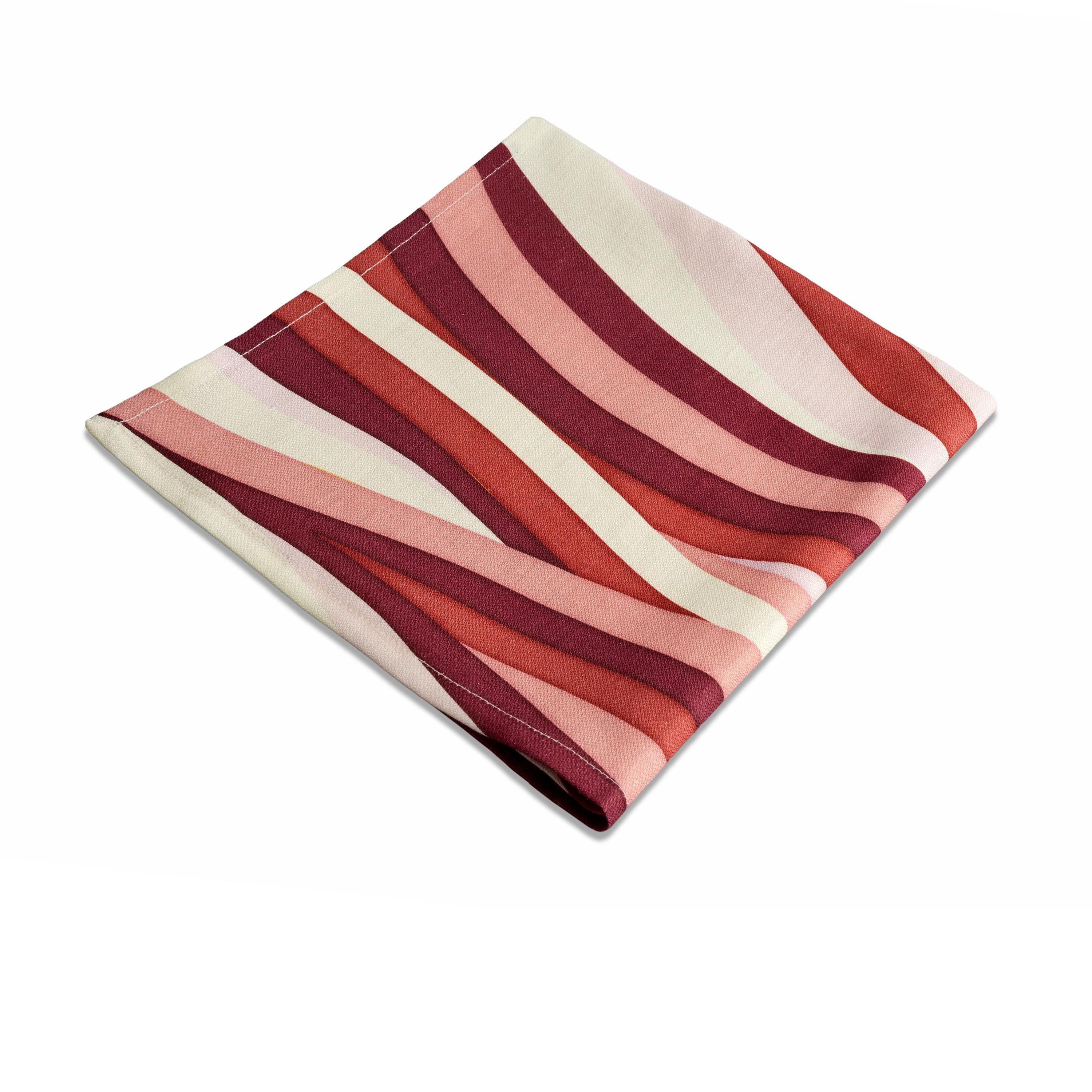 Premium Linen Sateen Landscape Napkins - Set of 4 Pink Dinner Napkins for Formal Dining, Wedding, and Special Occasions