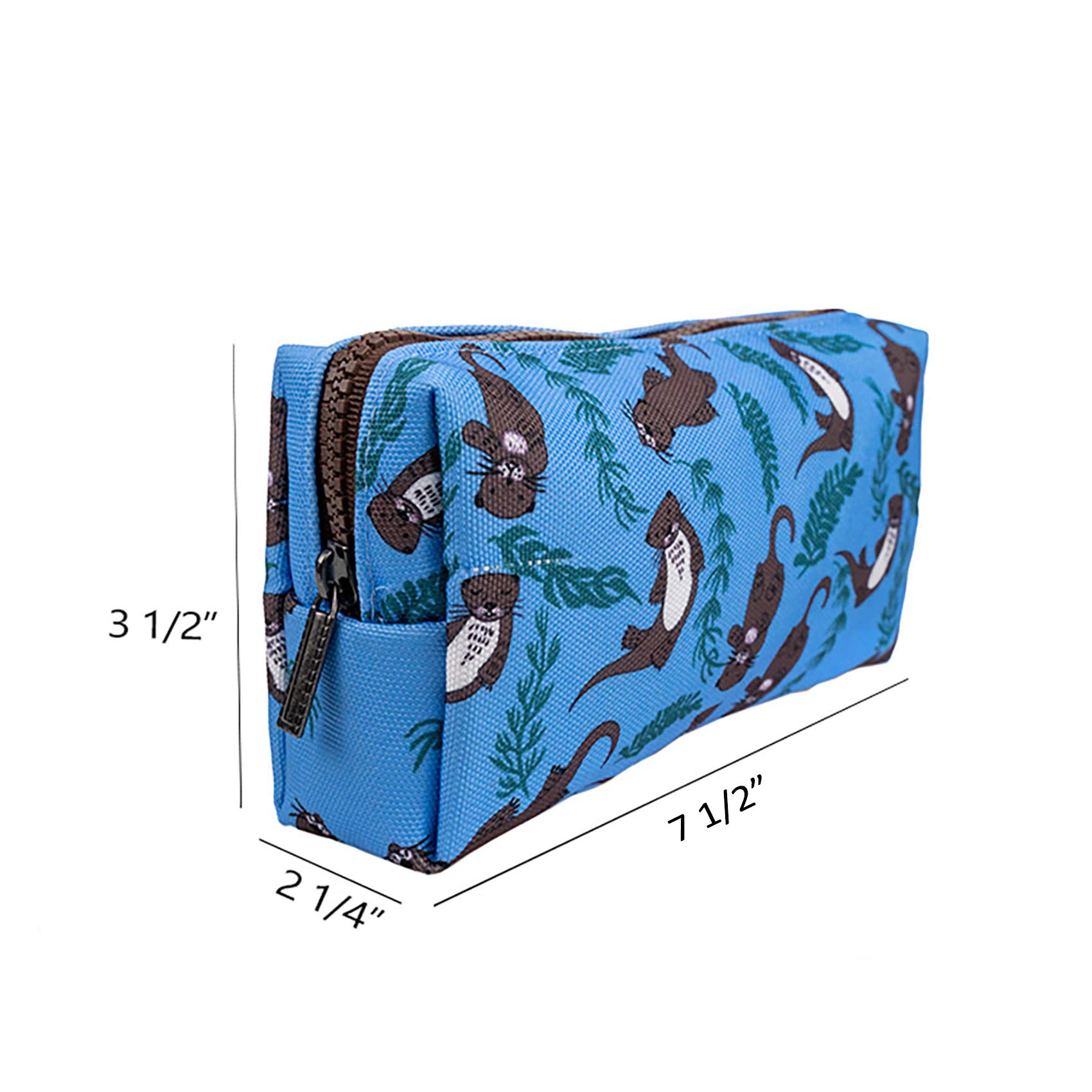 Cute Otter Canvas Pencil Case - Waterproof Pen Pouch for School, Office & Travel - Kawaii Stationery Organizer for Makeup, Cosmetics & Art Supplies (LPakin) - Perfect Gift for Students & Artists