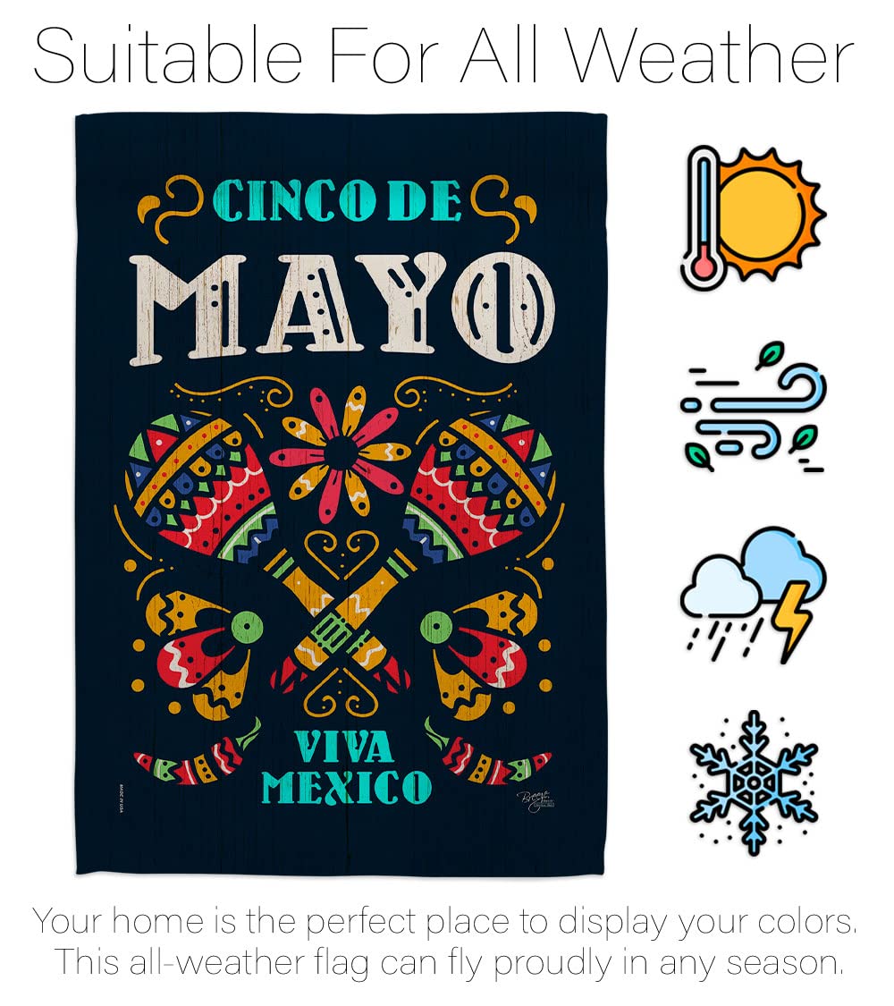 Viva Mexico Garden Flag Set - Cinco de Mayo Party Decor for Outdoor & Yard