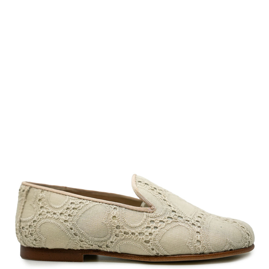Spain+Co Beige Heart Smoking Loafer - Women's Casual Slip-On Shoes for Work, Travel & Date Night | Comfortable & Stylish Smoking Slippers