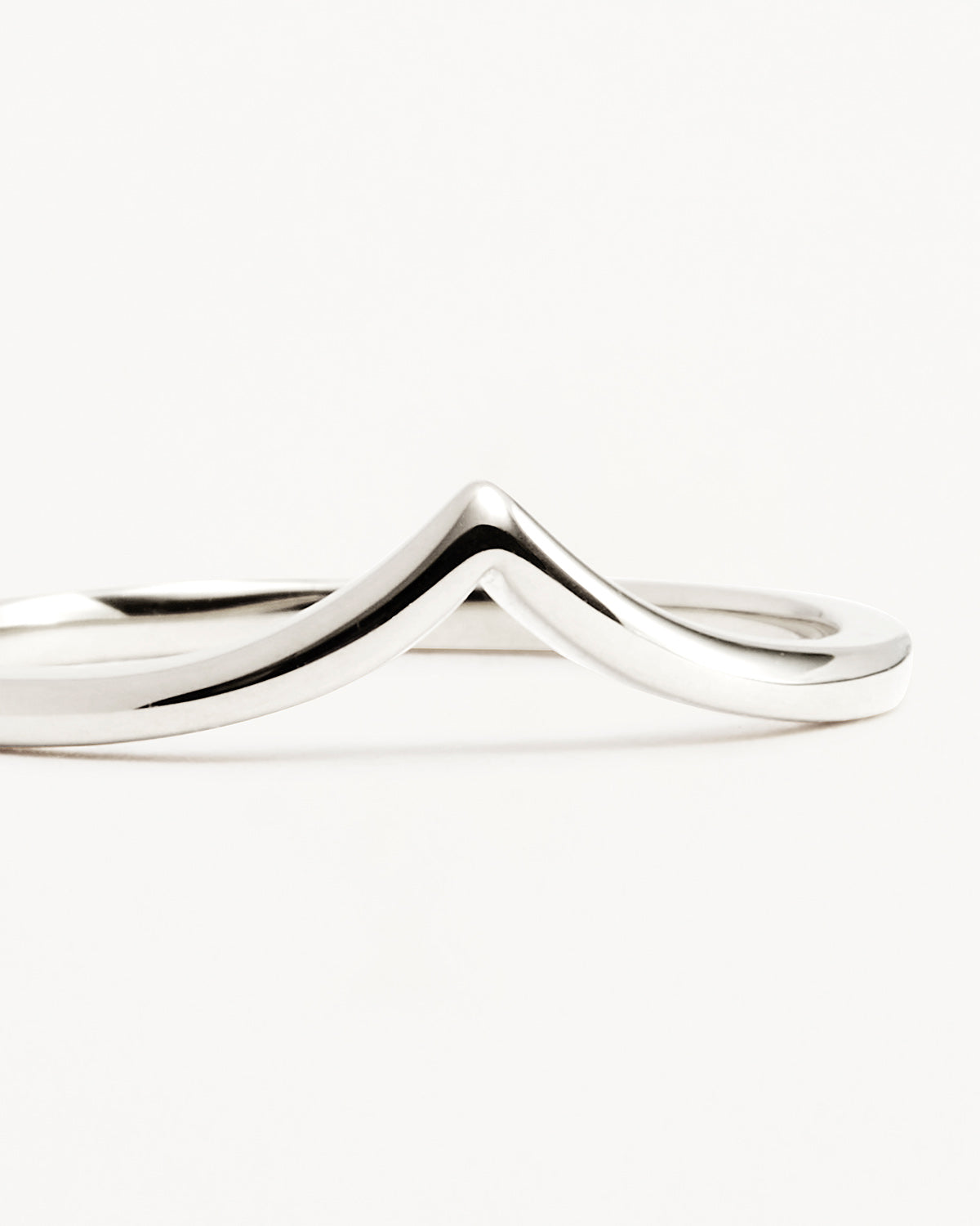 14K Solid White Gold Arch Ring for Women - Elegant Stackable Band for Engagement, Wedding, Anniversary & Everyday Wear