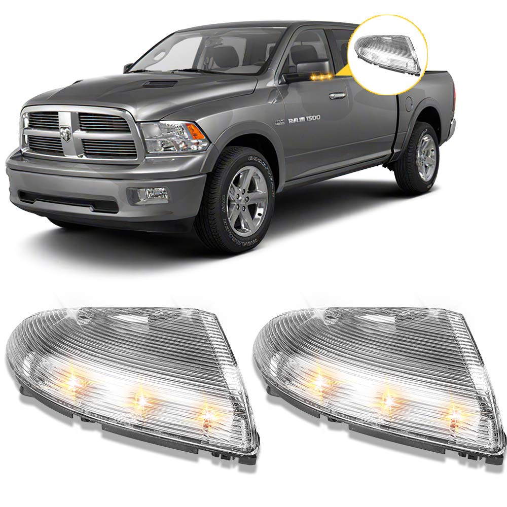 LED Side Mirror Turn Signal Lights with Puddle Lamp - Compatible with Dodge Ram 1500/2500 (2010-2018) & Ram 1500 Classic (2019-2021) - Enhanced Visibility & Safety for Night Driving and Parking