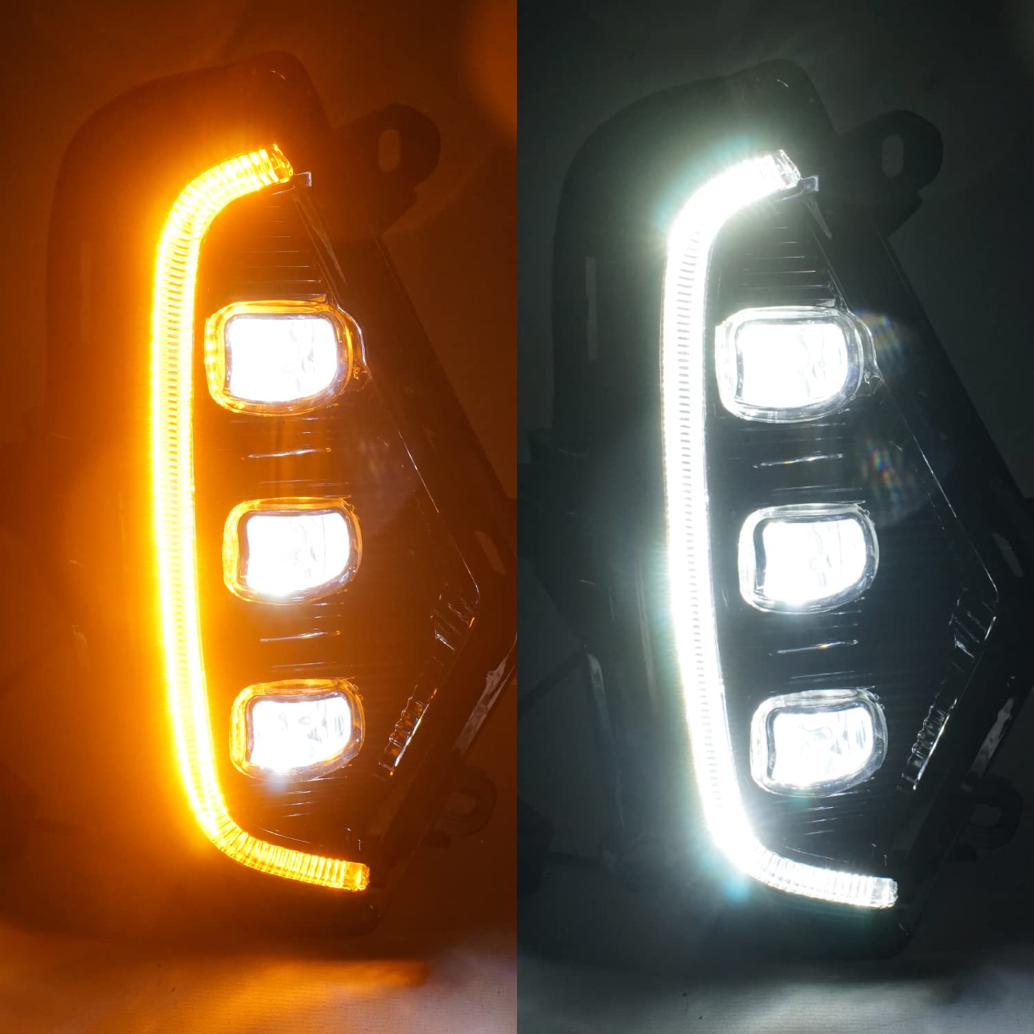 COMZY LED Fog Lights for Toyota RAV4 2019-2020 | DRL Daytime Running Lights with Amber Turn Signal | White/Yellow 2-Color Options | 1 Pair | Enhance Visibility & Style for Night Driving & Off-Road Adventures