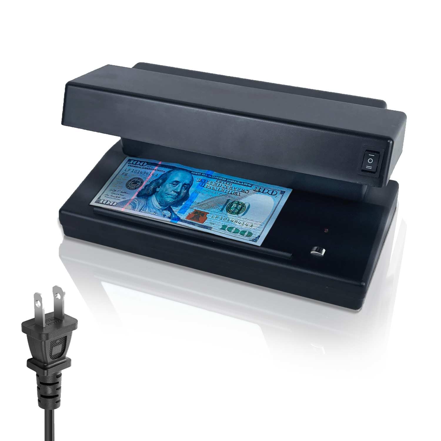 **Premium UV Counterfeit Bill Detector – 2 x 6W Powerful UV Light, Magnetic & Watermark Detection for All Currencies, Credit Cards & IDs – Ideal for Retail, Banks & Cash Handling (Black)**