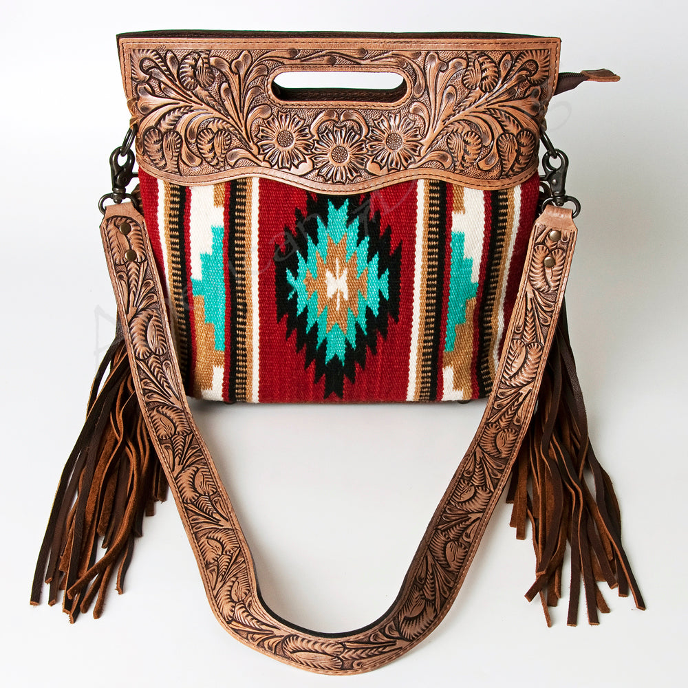 American Darling ADBG243 Genuine Leather Western Handbag - Hand Tooled Saddle Blanket Clutch Purse for Women | Perfect for Rodeo, Country Concerts & Cowgirl Fashion Accessories