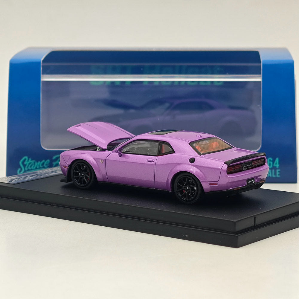 1:64 Scale SH Dodge SRT Hellcat Muscle Sports Diecast Model Car - Purple Collectible Toy for Racing Enthusiasts | Perfect for Display, Gifts, and Car Collection Showcases