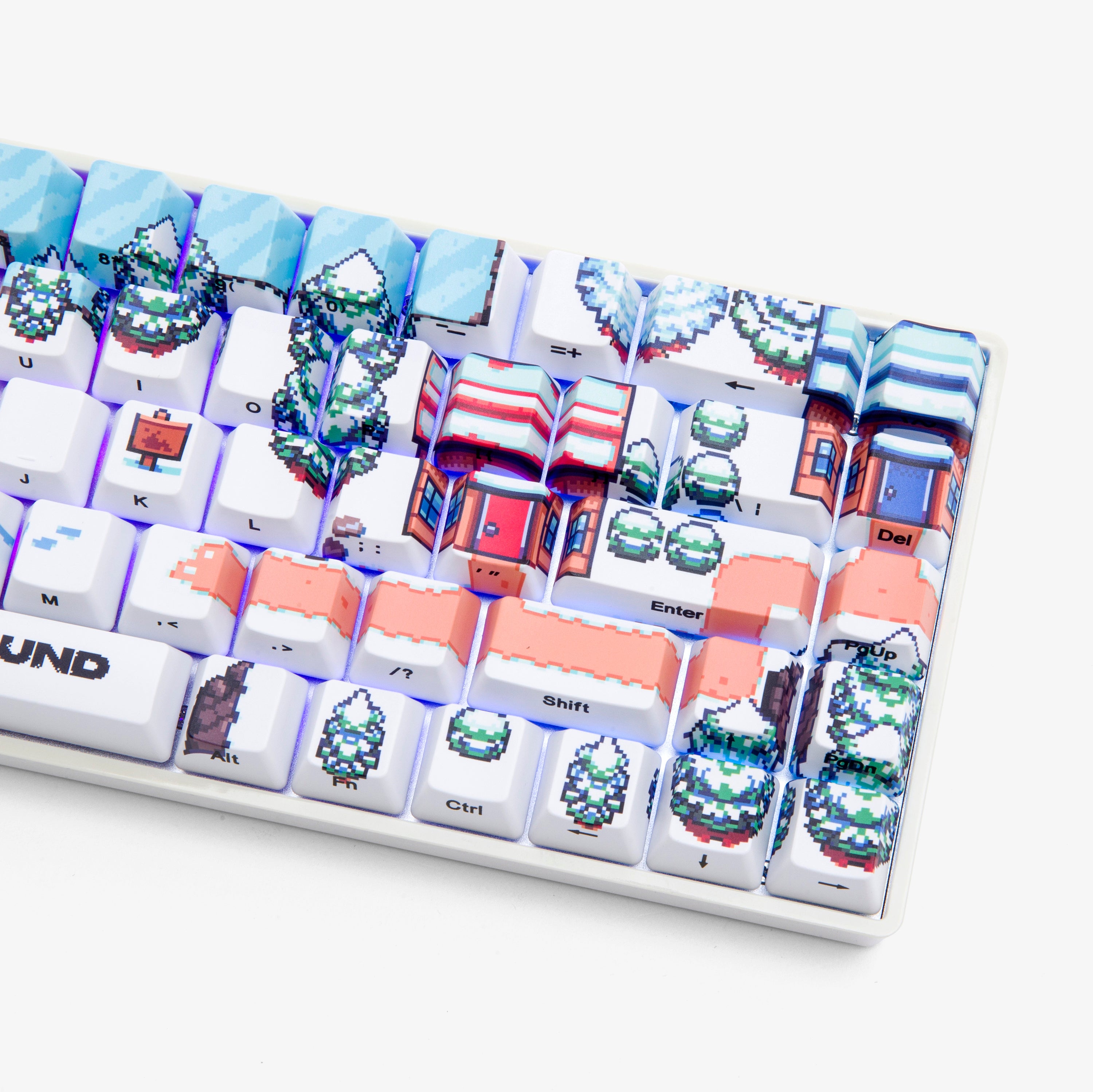 Higround 2 Basecamp 65% Mechanical Gaming Keyboard - Snowdream White | Compact Wired RGB Backlit Keyboard for PC Gamers & Office Work