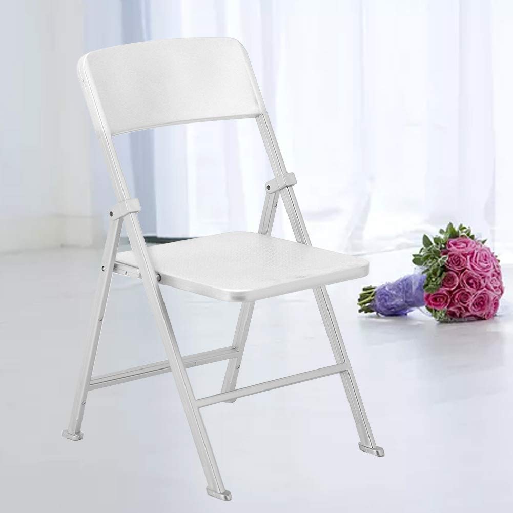 1/6 Scale Dollhouse Folding Chair - Miniature Foldable Silver Chair for Doll Accessories, Photography & Scene Shooting | Perfect for Dollhouse Displays, Toy Photography & Collectible Scenes