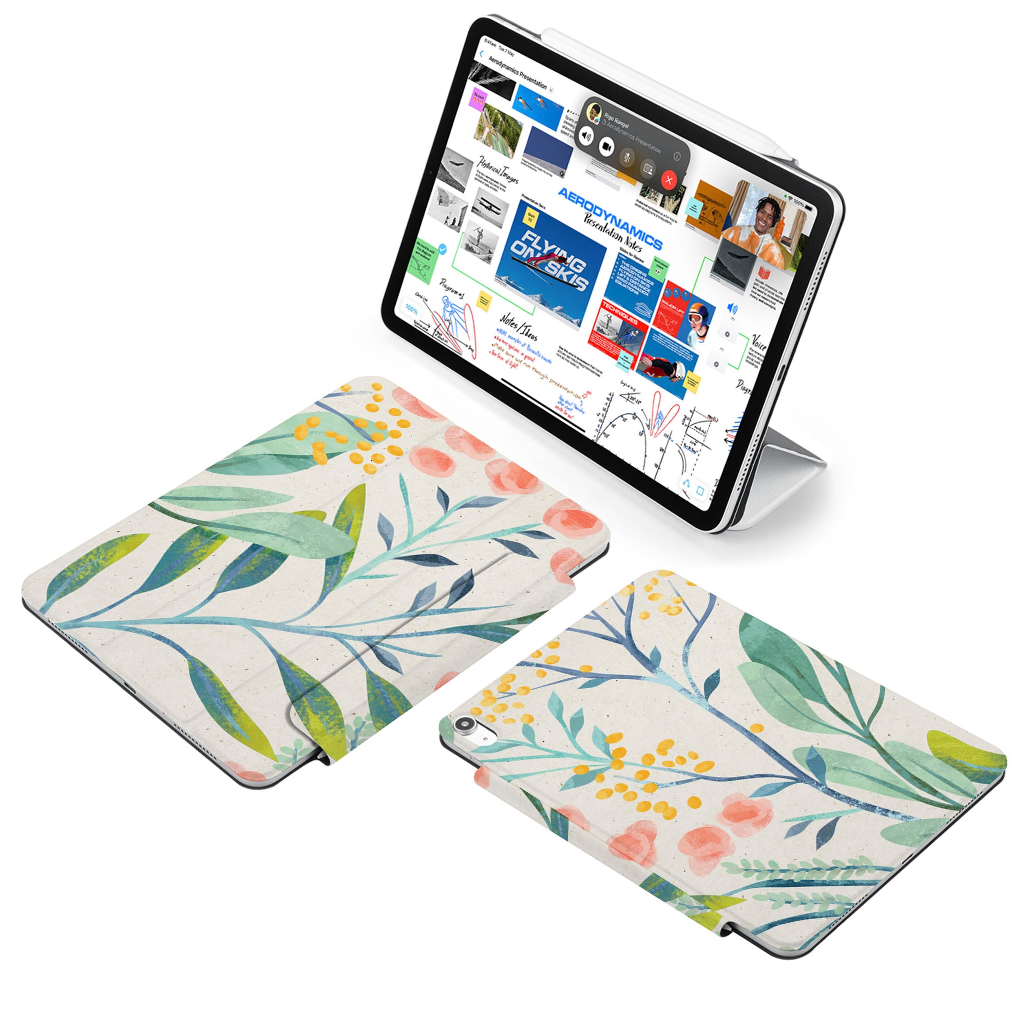SlimFit iPad Case with Pink Flower Design - Lightweight Protective Cover for iPad Air/Pro, Perfect for Work, Travel & Everyday Use