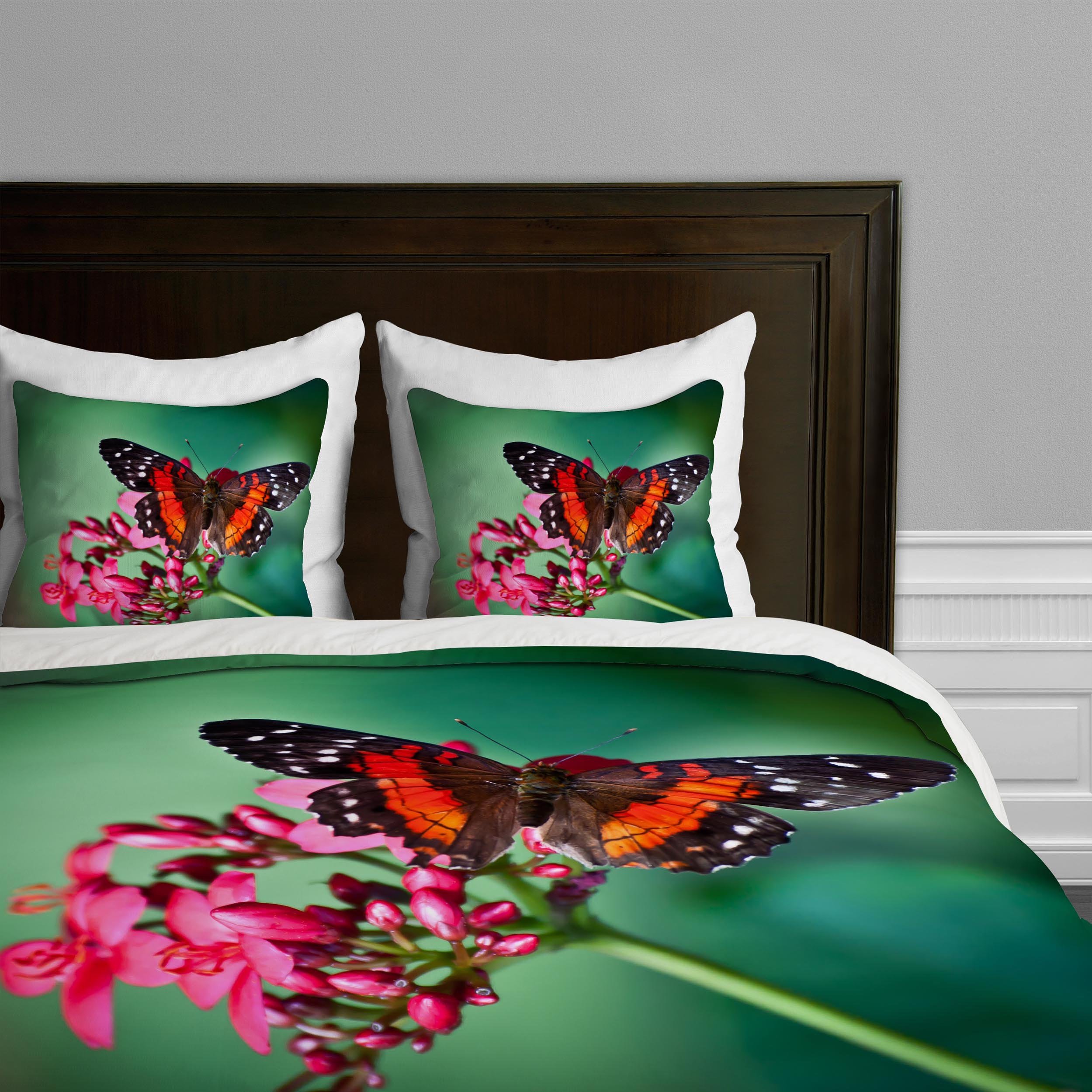 Deny Designs Bird Wanna Whistle Butterfly Duvet Cover Set - Twin/Twin XL Size, Vibrant Bohemian Bedding for Kids & Teens Rooms - Perfect for Dorm, Bedroom Decor & Gift Giving