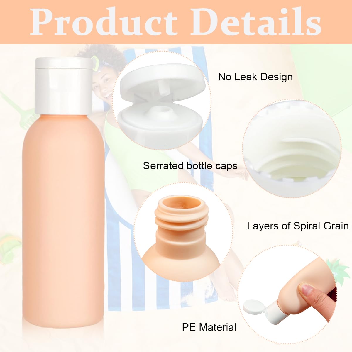 MAYCREATE® 4-Pack 50ML Travel-Sized Bottles for Toiletries | Leak-Proof Soft PE Containers with Secure Lids | Portable Shampoo, Lotion & Cream Dispenser | Perfect for Hand Sanitizer, Gel & Cosmetics | Ideal for Air Travel, Gym & Vacation Essentials