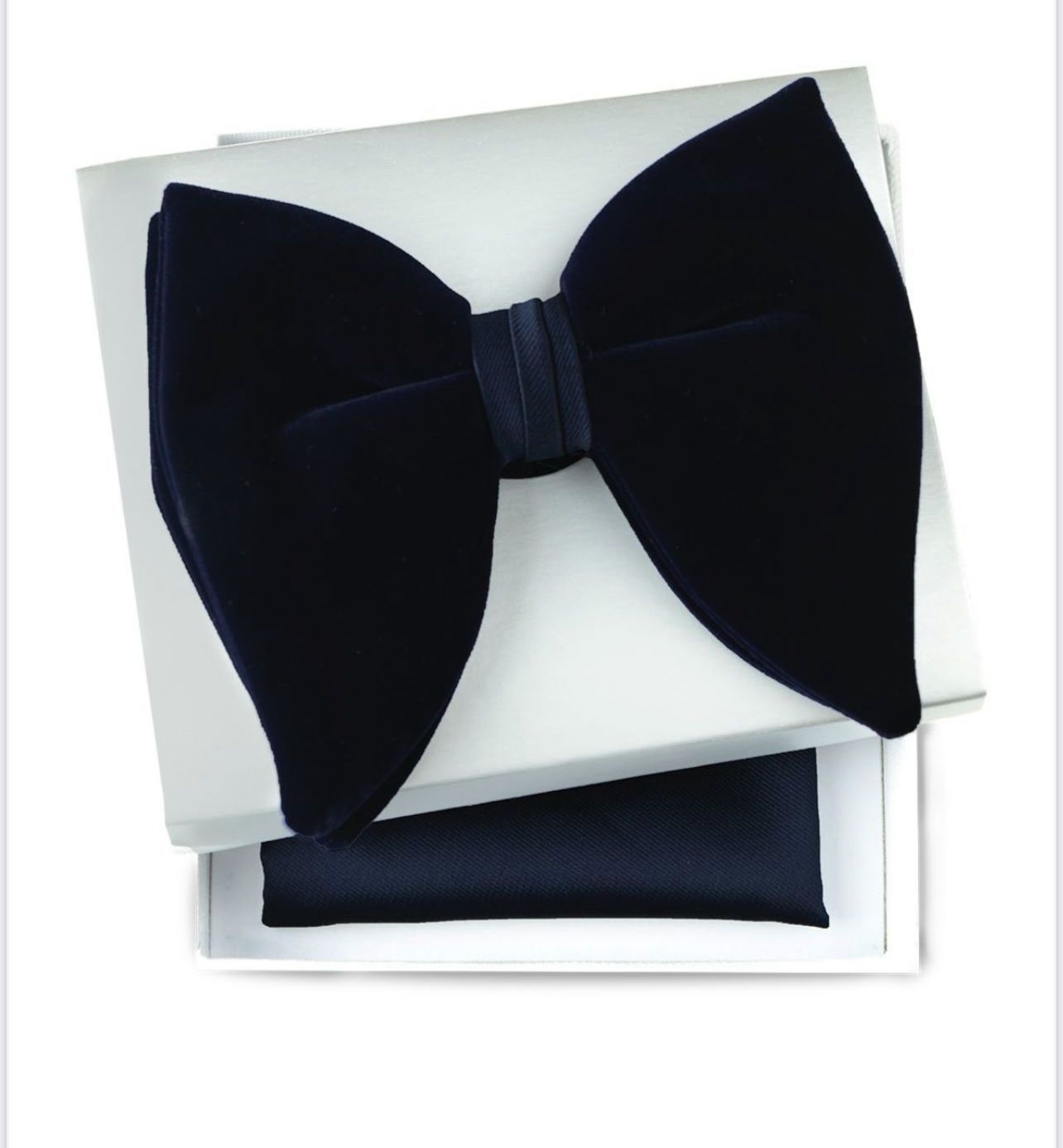 Elegant Navy Blue Velvet Oversized Butterfly Bow Tie for Men & Women - Perfect for Weddings, Prom, Cosplay & Formal Events