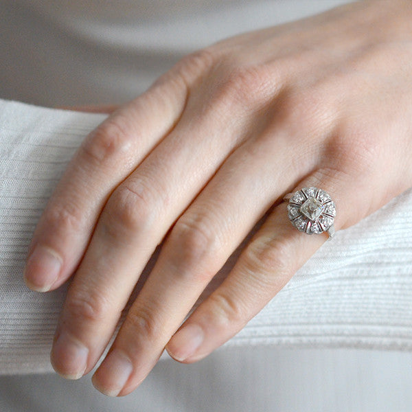 Exquisite Edwardian Platinum French Cut Diamond Cluster Ring - 1.10ct Vintage Jewelry for Weddings & Special Occasions