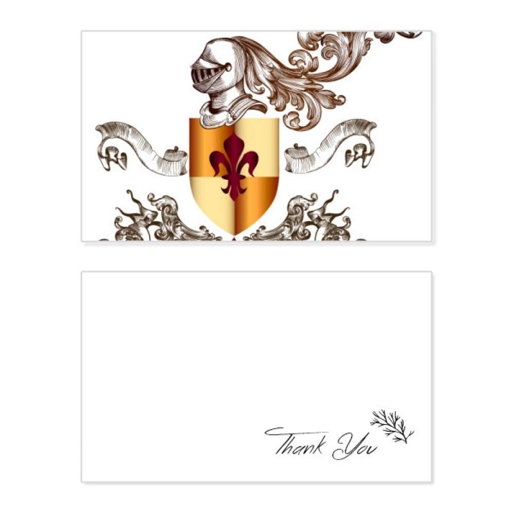 Medieval Knights of Europe Armor Emblem Thank You Card - Elegant Birthday, Wedding & Appreciation Greeting Cards for Special Occasions | Perfect for Anniversaries, Graduations & Holidays