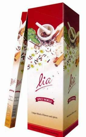 Natural Herbs & Spices LIA Spice World Fragrant Charcoal Incense Sticks - 200 Sticks (25 Packs/Box) for Meditation, Yoga & Home Aromatherapy