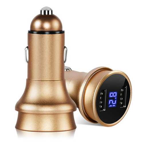 Fast Charging 3.1A Dual USB Car Charger with LED Display - Compatible with iPhone, Samsung, Huawei, iPad - Perfect for Road Trips & Daily Commutes