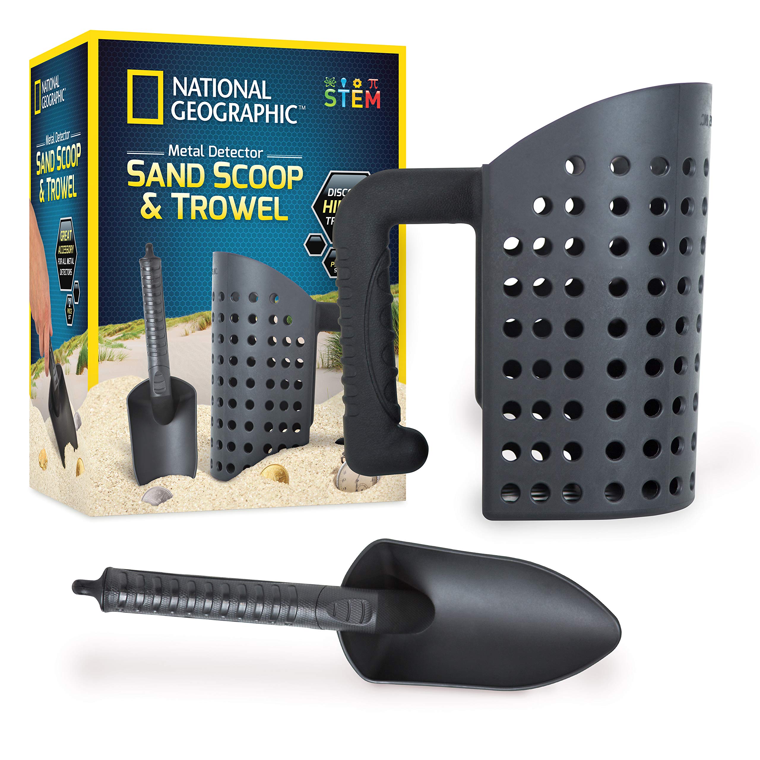 NATIONAL GEOGRAPHIC Metal Detector Accessories Kit - Sand Scoop, Shovel & Sifter for Beach Treasure Hunting, Gold Prospecting & Outdoor Adventures