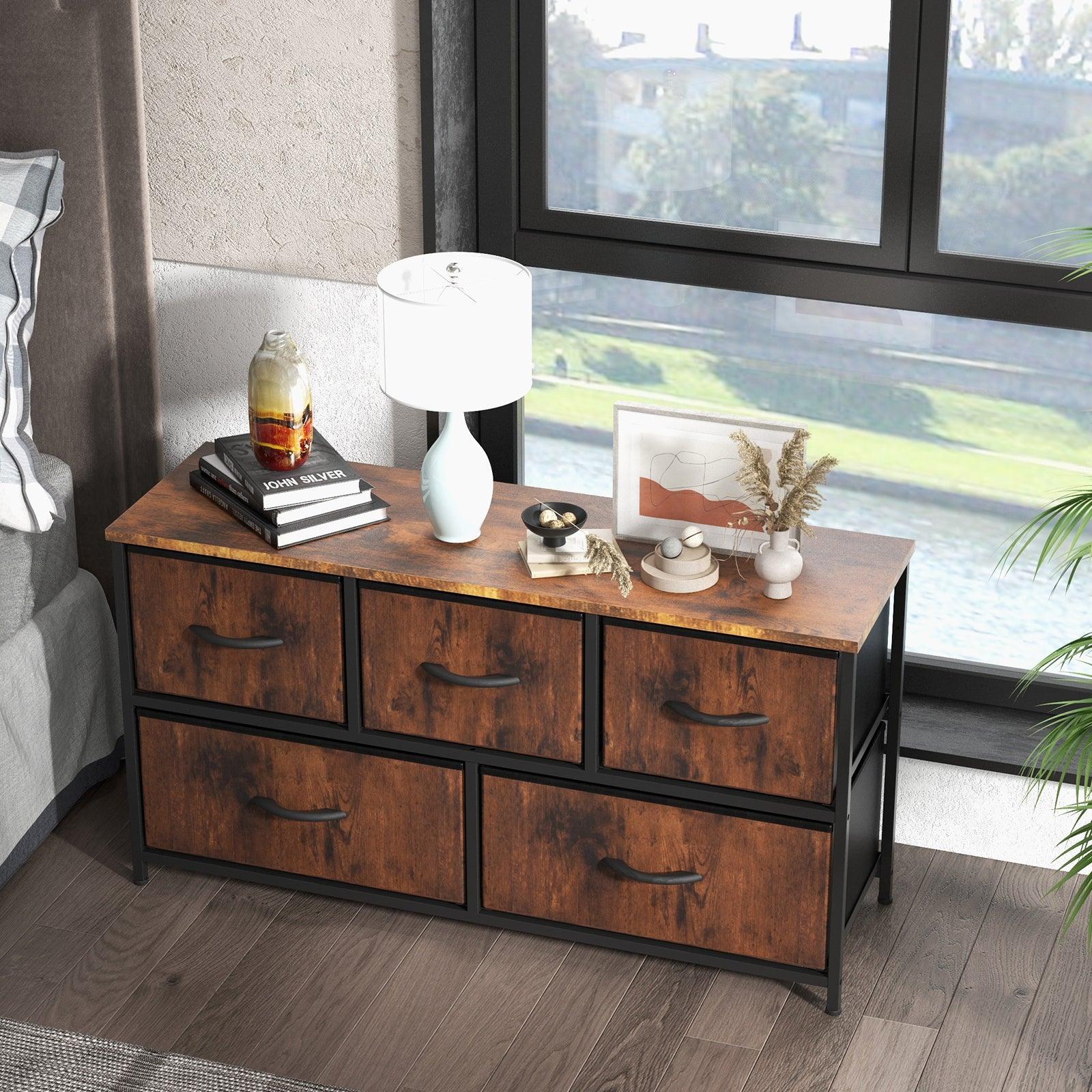 5-Drawer Fabric Storage Dresser for Bedroom - Organizer Tower with Fabric Bins | Perfect for Clothes, Toys & Home Organization