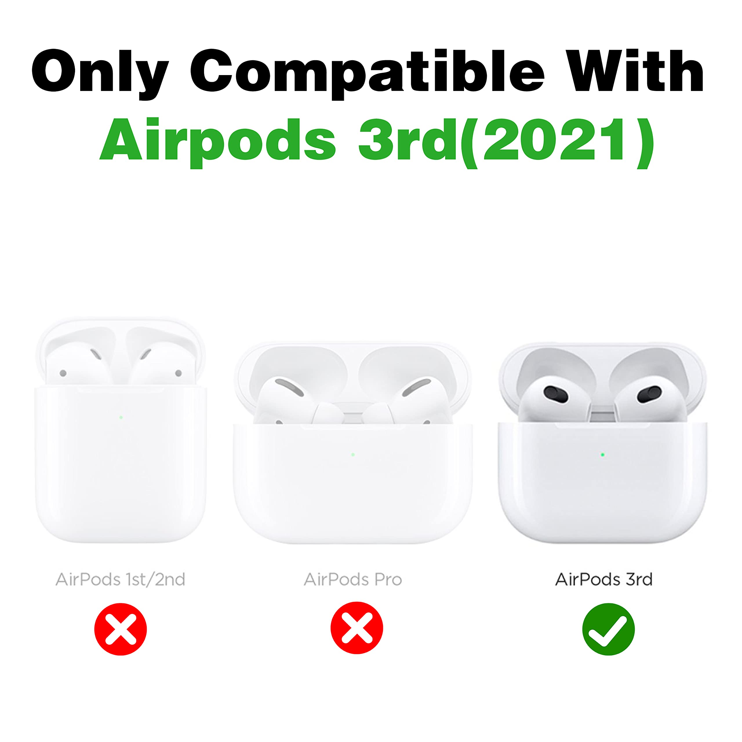 Mulafnxal AirPods 3 (2021) Silicone Cartoon Protective Case - Lightweight Shockproof Cover for AirPods 3rd Generation (2021) - Drop-Proof Design with Easy Access - Perfect for Travel, Workouts & Daily Use