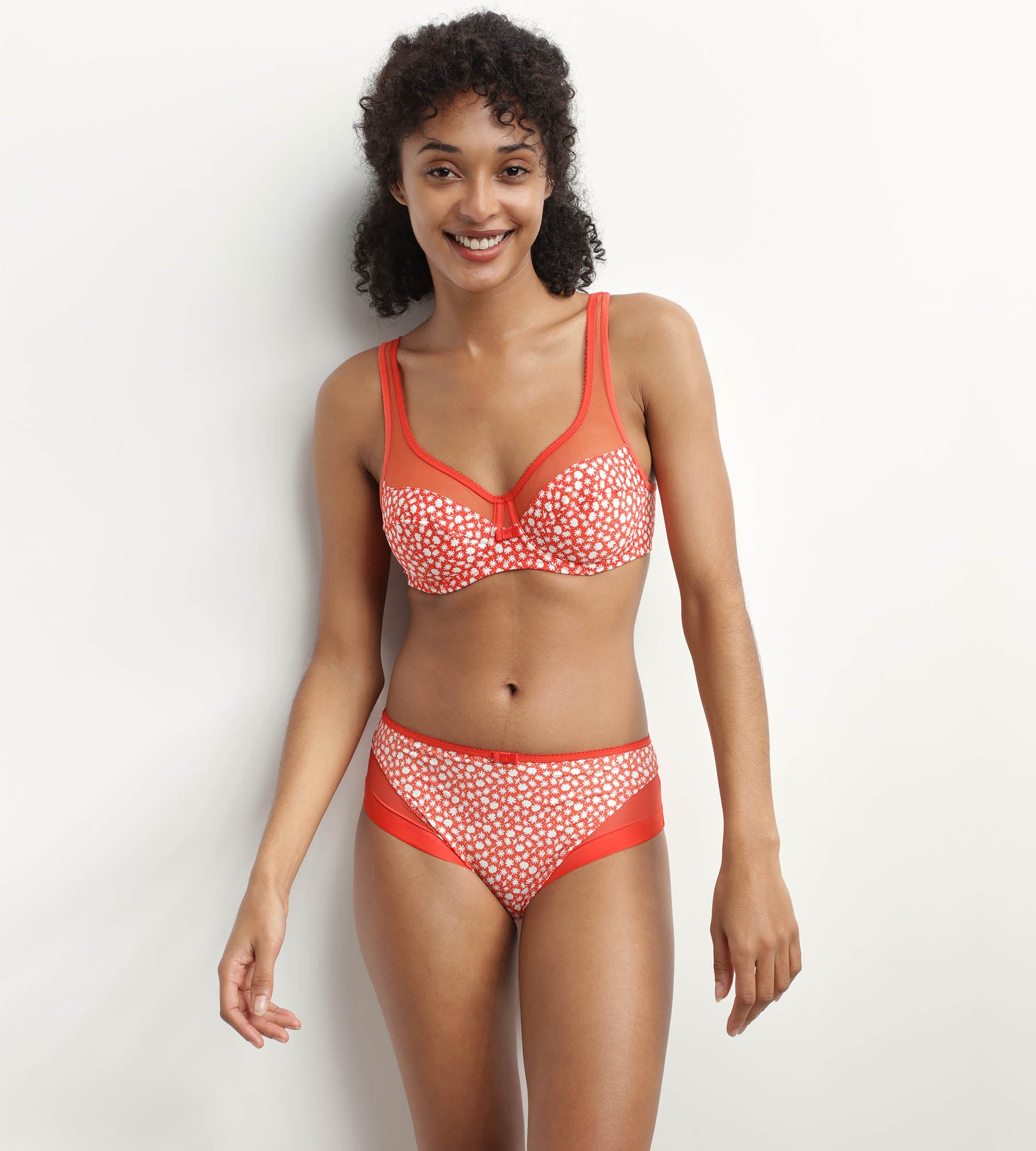 Lace Underwire Full Coverage Bra with Floral Print - Comfortable Support for Everyday Wear, Work & Special Occasions