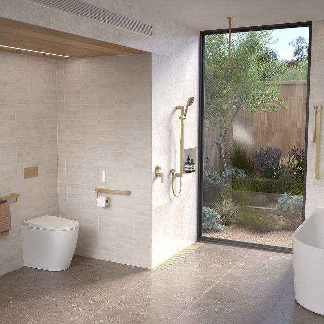 Caroma Urbane II Universal Straight Shower Rail 800mm - Brushed Nickel Finish for Modern Bathrooms | Durable & Stylish Bathroom Accessory
