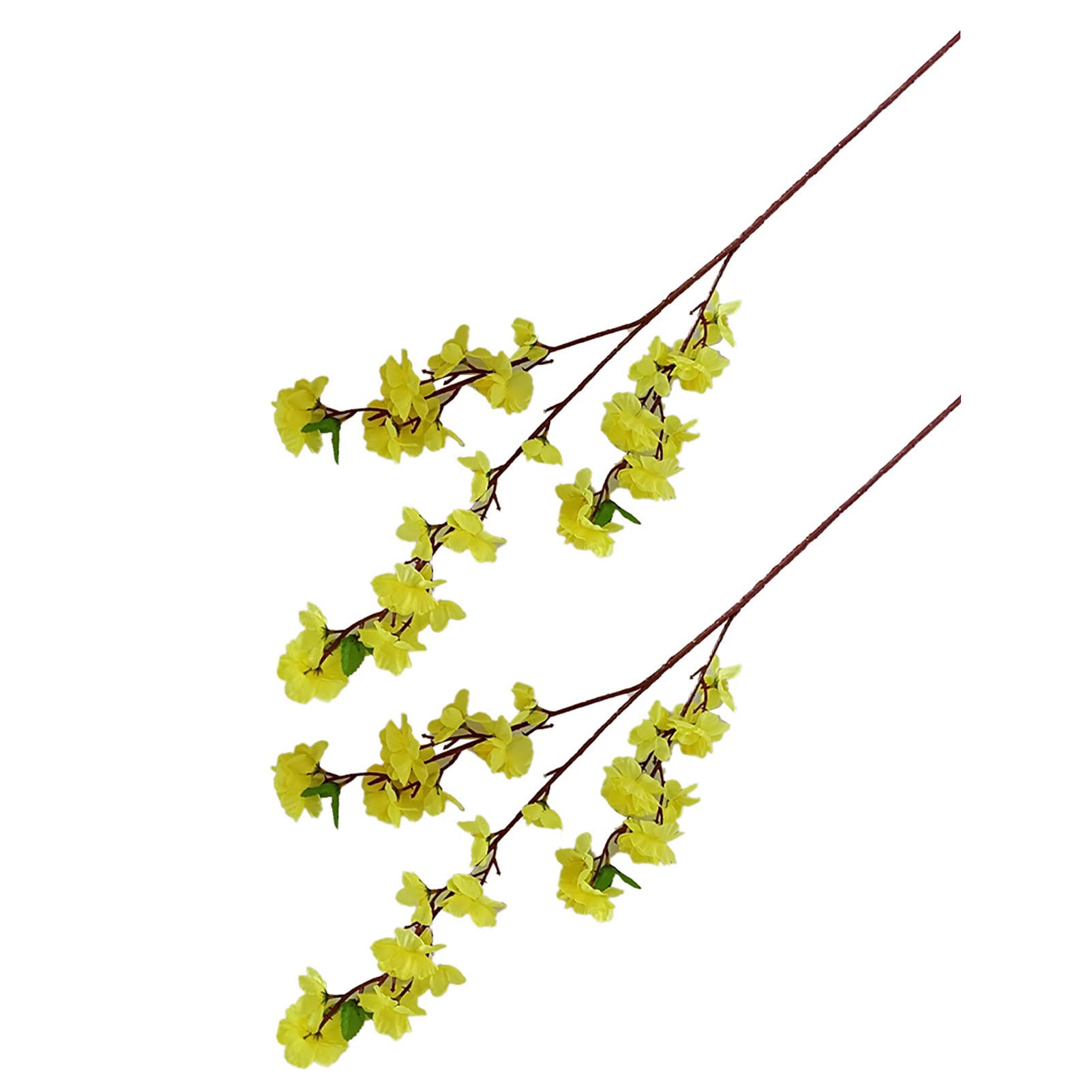 2Pcs Artificial Peach Blossom Branches - Realistic Fake Flowers for Wedding Decor, Home DIY, Table Centerpieces & Spring Decoration | Vivid Simulation Plants for Indoor/Outdoor Use