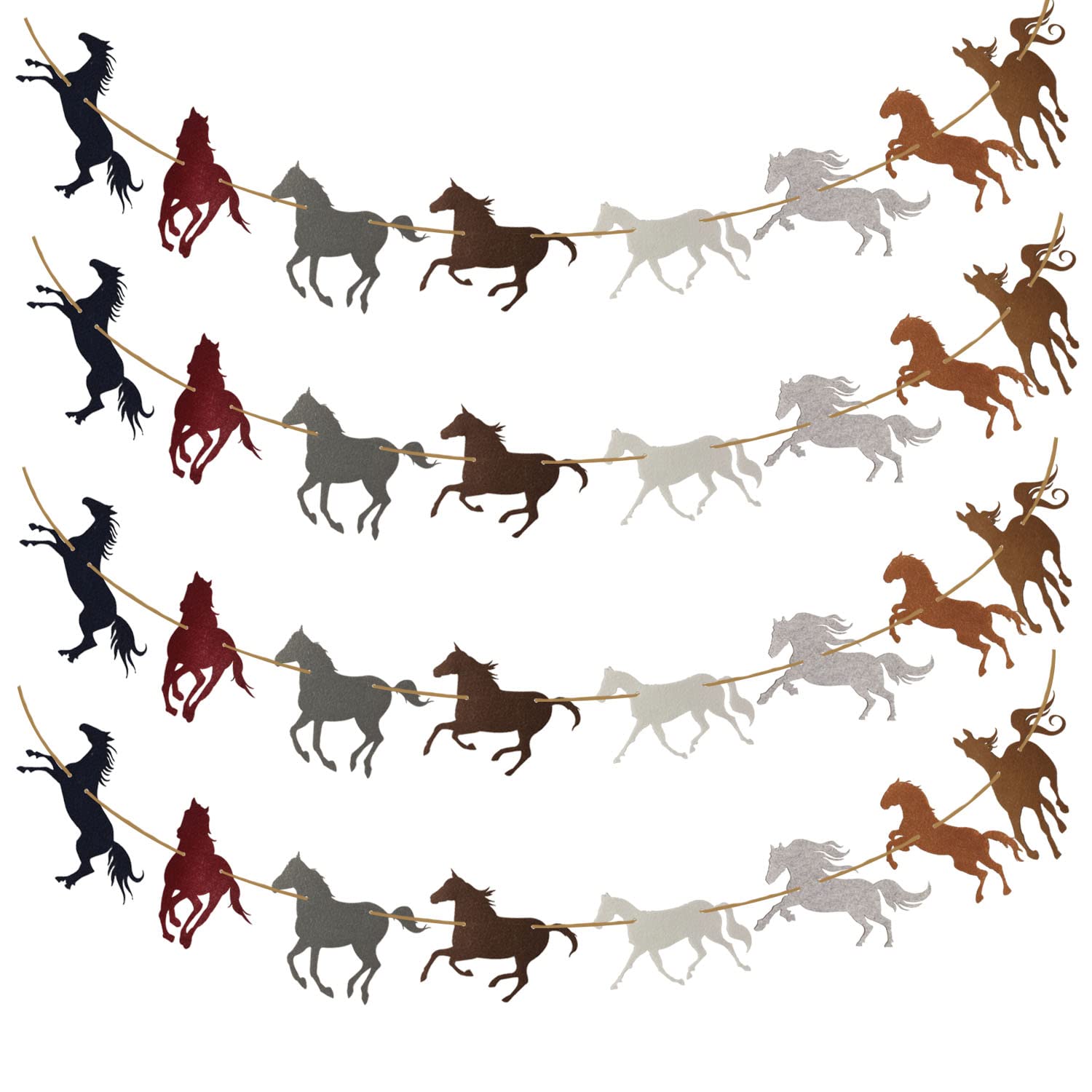 Oringaga 4 Horse Banner - Western Cowboy & Horse Racing Party Decorations for Baby Shower, Birthday, Themed Events | Perfect for Wild West, Rodeo, and Equestrian Celebrations