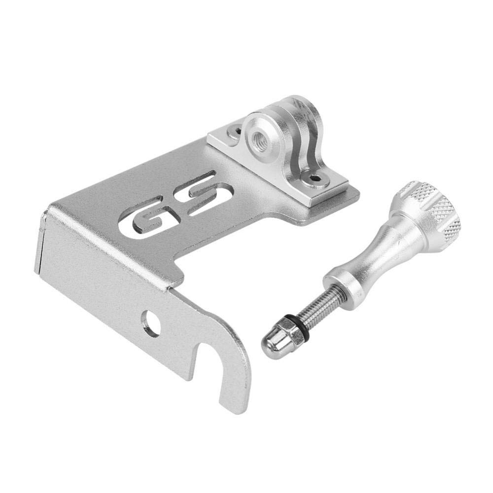 Qiilu Motorcycle Front Left Camera Mount Bracket - Compatible with BMW R1200GS LC & R1200GS LC ADV - Silver Aluminum Alloy - Perfect for Action Cameras & Dash Cams - Ideal for Adventure Riding & Road Trips