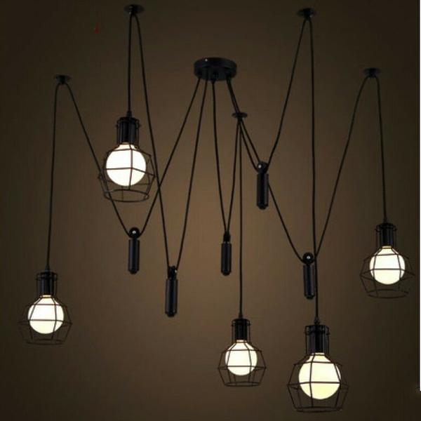 KARIN Modern Cage Hanging Lights - Industrial Style Pendant Lighting for Dining Room, Kitchen, Bedroom & Living Room Decor