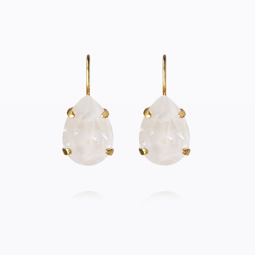 Mini Drop Clasp Earrings in Electric White - Elegant Dangle Earrings for Women, Perfect for Parties, Weddings & Everyday Wear