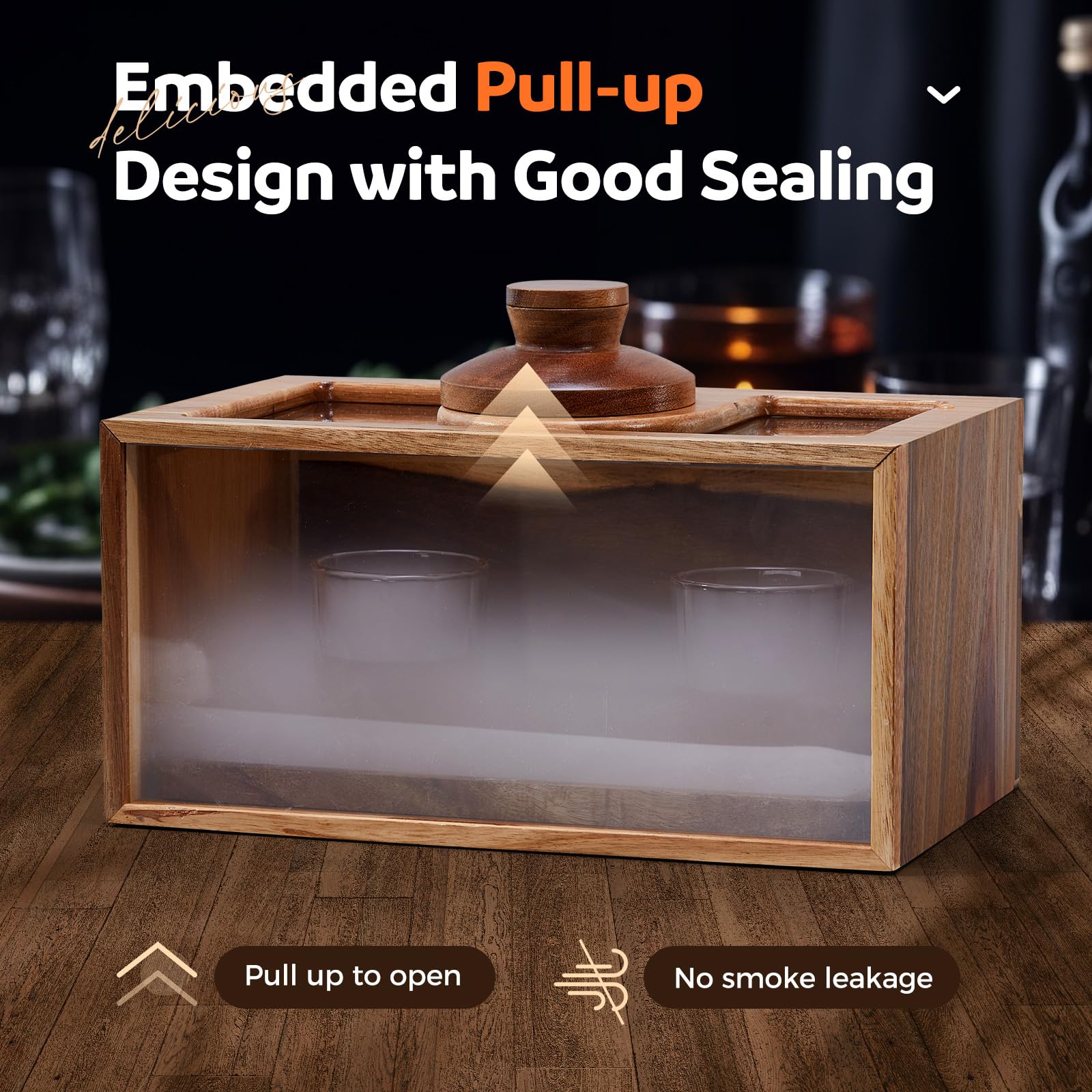 Premium Cocktail Smoker Kit - Whiskey & Bourbon Smoking Gun Set with Wood Chips, Smoking Box & Food Tray - Perfect for Old Fashioned Cocktails & Gourmet Food - Ideal Gift for Men & Home Bartenders (Butane-Free)