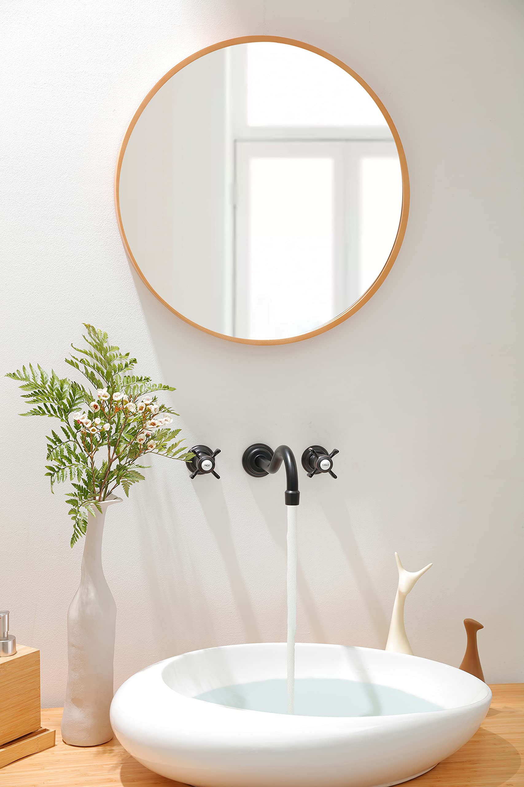 Vintage Two Handle Wall Mount Bathroom Sink Faucet - Oil Rubbed Bronze Finish with Rough-in Valve - Perfect for Farmhouse, Rustic, or Antique Style Bathrooms
