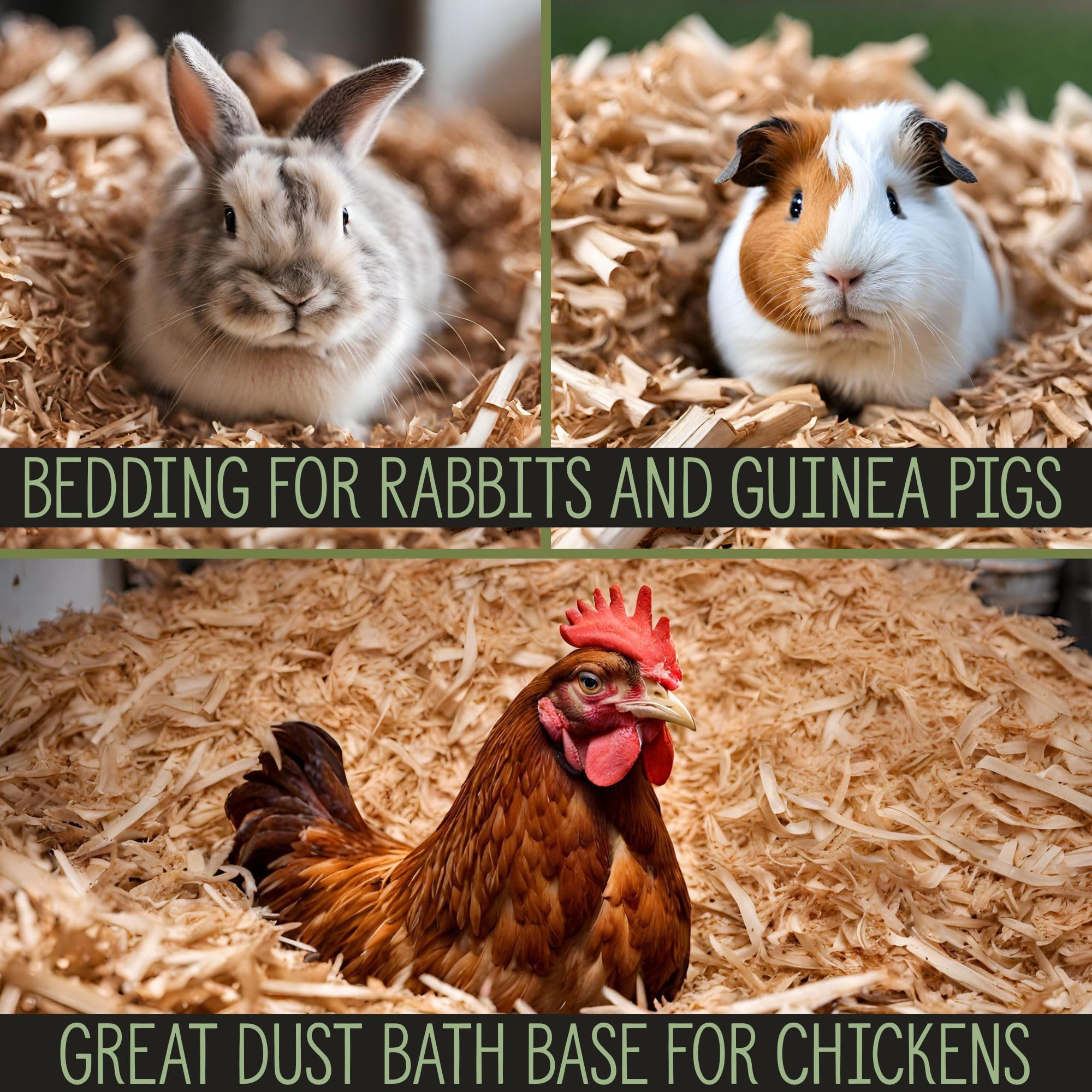 Natural Cedar Shavings Mulch - 12 Quarts | Organic Garden Mulch & Small Animal Bedding for Hamsters, Rabbits & Chickens | Pet Safe, Aromatic Wood Chips for Landscaping & Coop Flooring